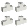 Voir la diapositive 1 : VIDAXL Connecteurs de poteau 4pcs Forme en T Metal galvanise 101x101mm