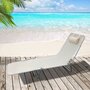 HOMCOM Chaise longue pliante bain de soleil inclinable transat textilène lit jardin plage 182L x 56l x 24,5H cm beige