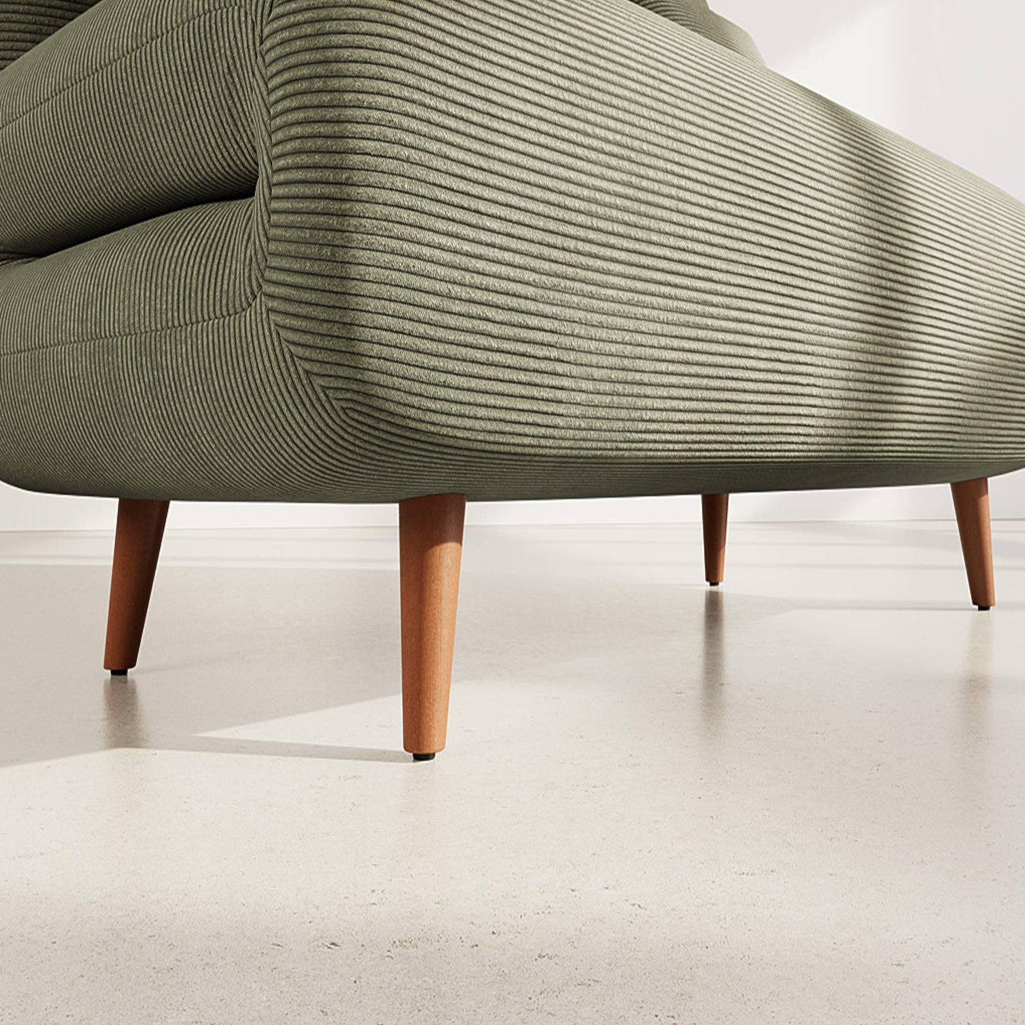 Voir la diapositive 4 : BEST MOBILIER Lumi - banquette convertible clic-clac 2 places en velours côtelé