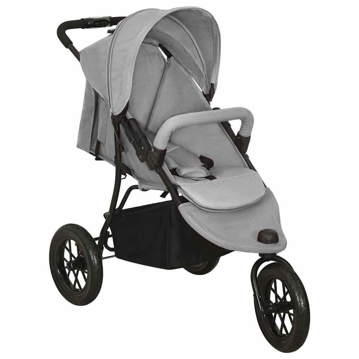 VIDAXL Poussette pour bebe Gris clair Acier
