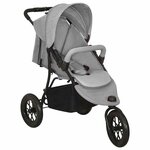 VIDAXL Poussette pour bebe Gris clair Acier