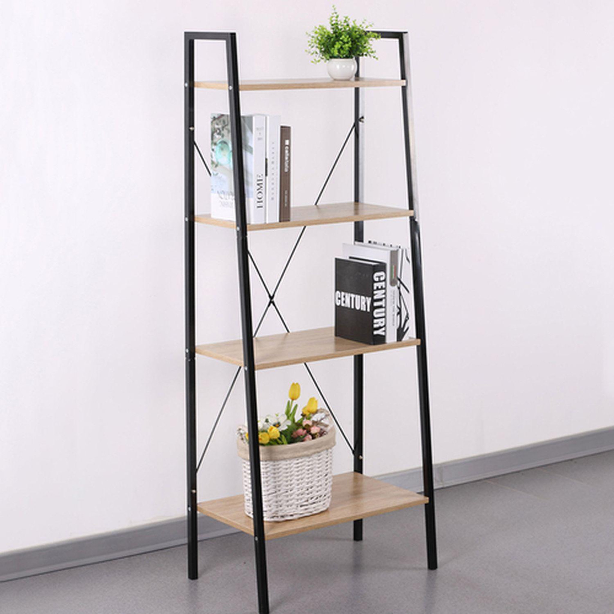 Voir la diapositive 2 : The Home Deco Factory Etagère en mélamine et métal - l.60 x h.148 cm - noir
