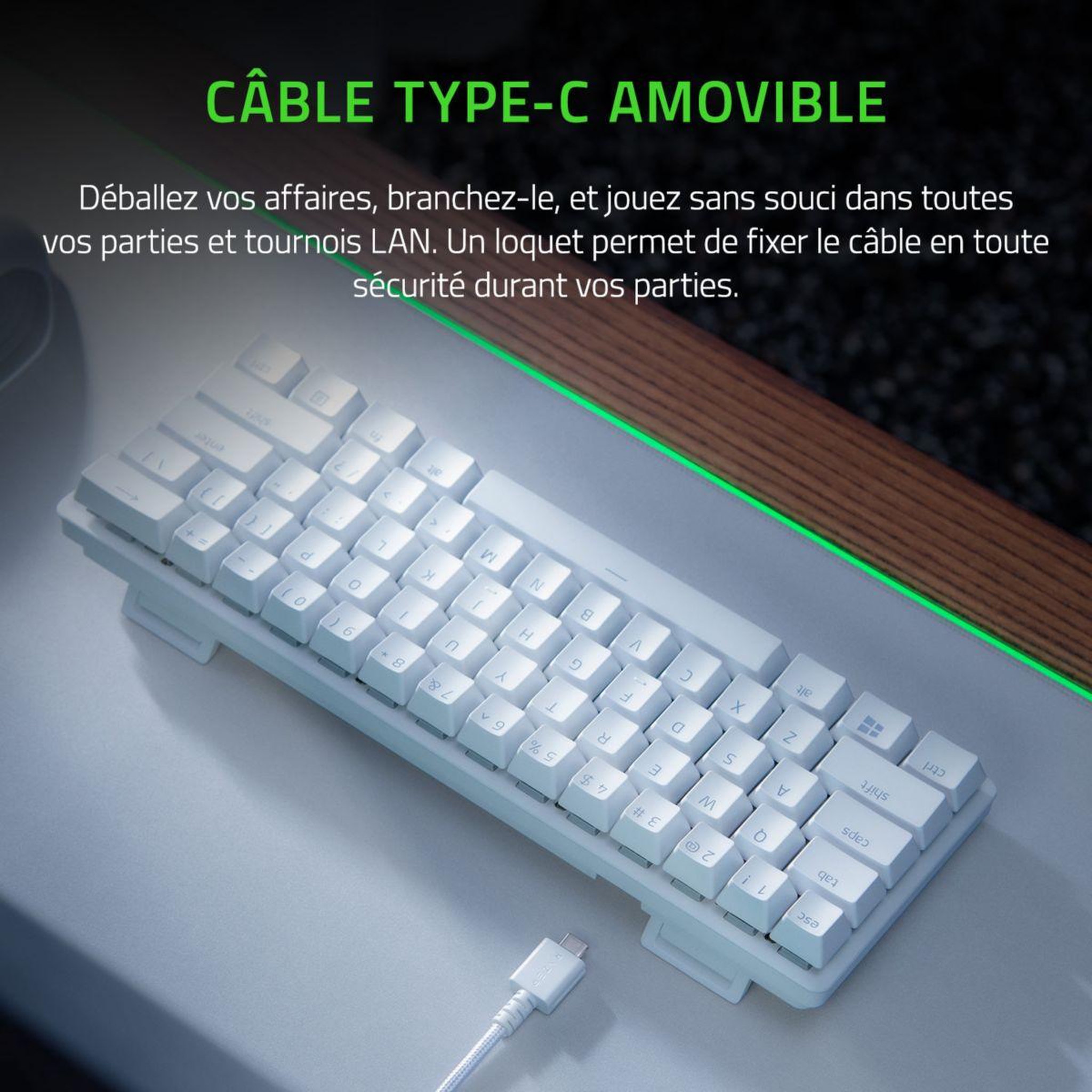 Voir la diapositive 5 : Razer Clavier gamer huntsman mini edition mercury