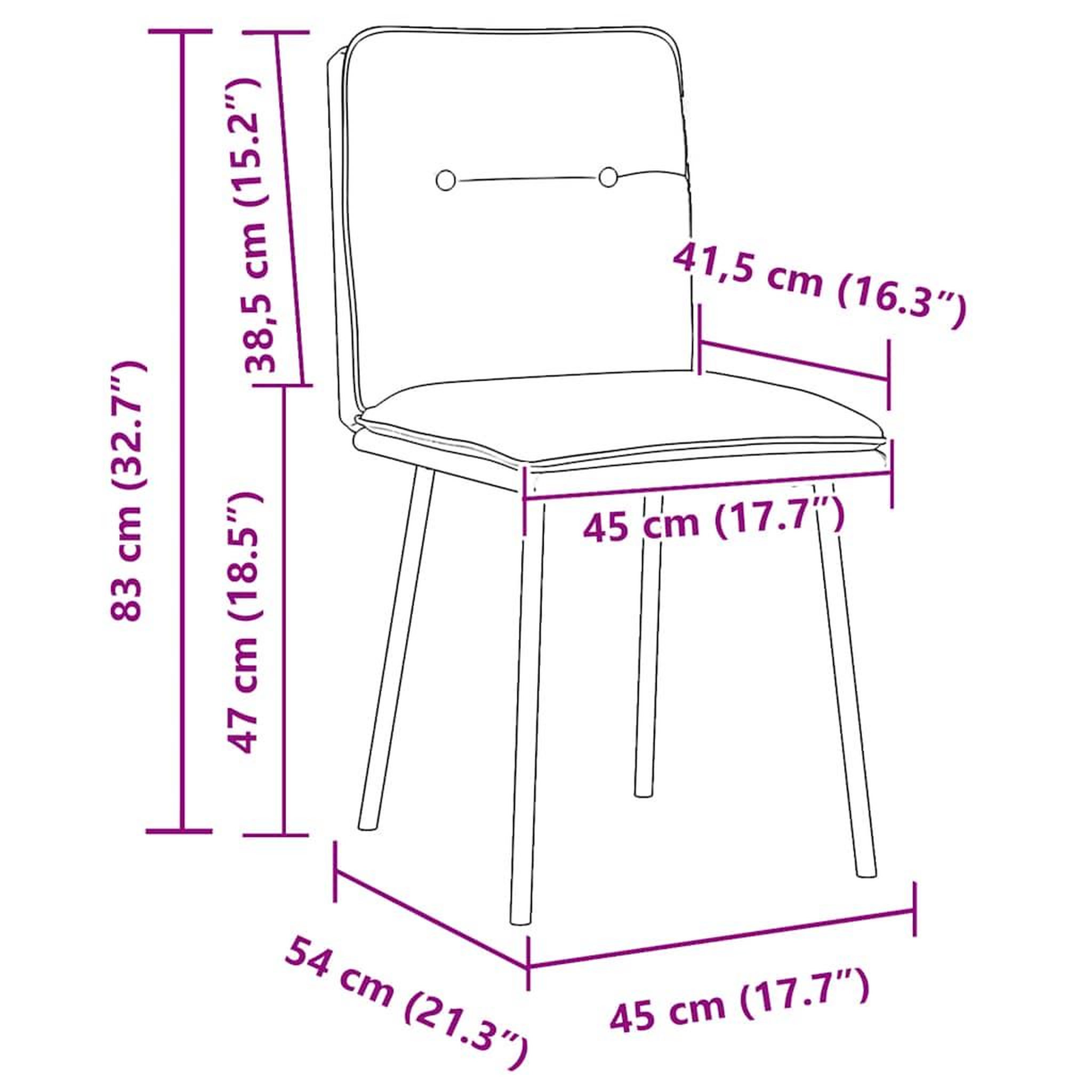 Voir la diapositive 6 : VIDAXL Chaises a manger lot de 2 Gris fonce Velours