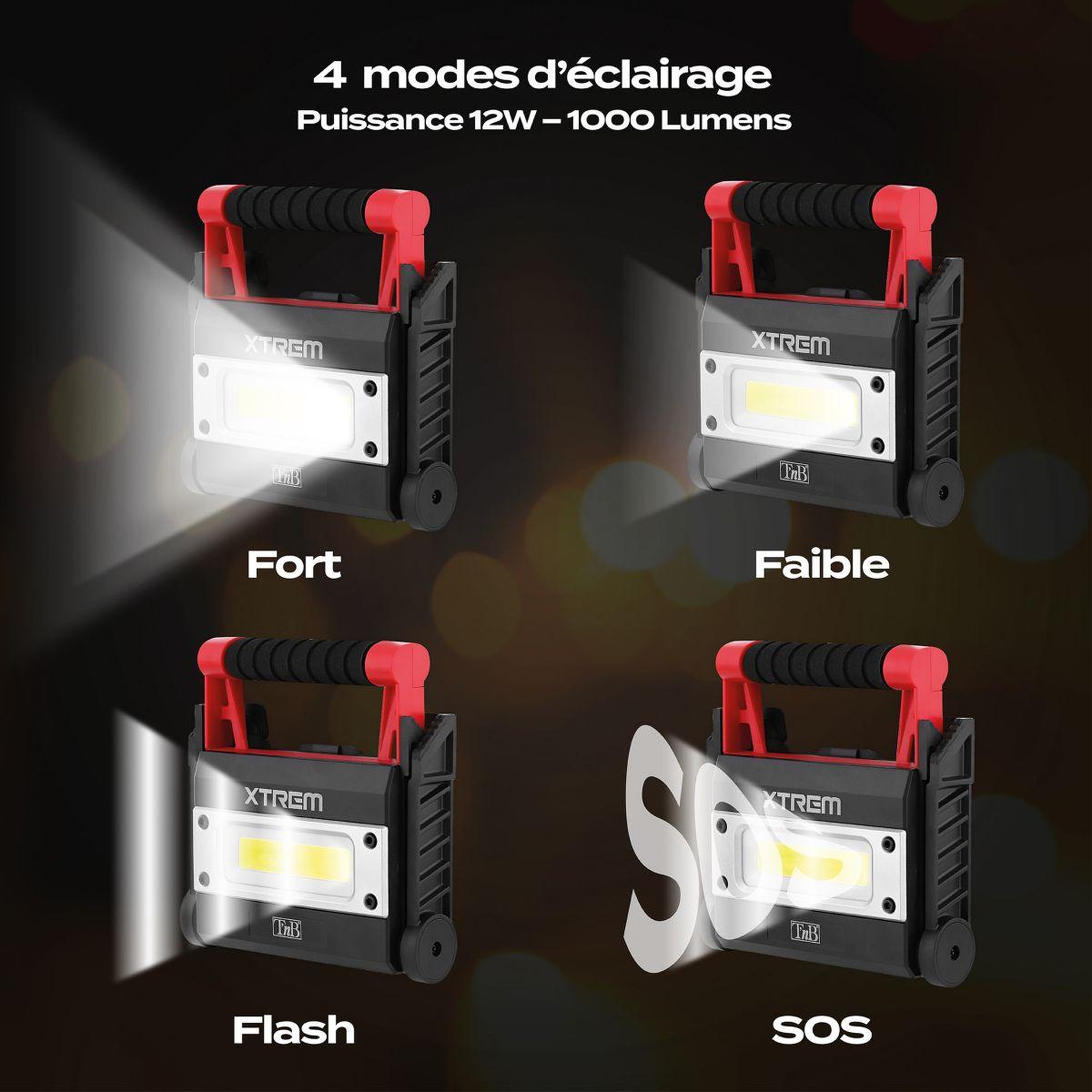 Voir la diapositive 3 : TNB Batterie externe lampe extérieure noir