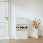 VIDAXL Armoire a chaussure Blanc brillant 59x17x108 cm Bois ingenierie