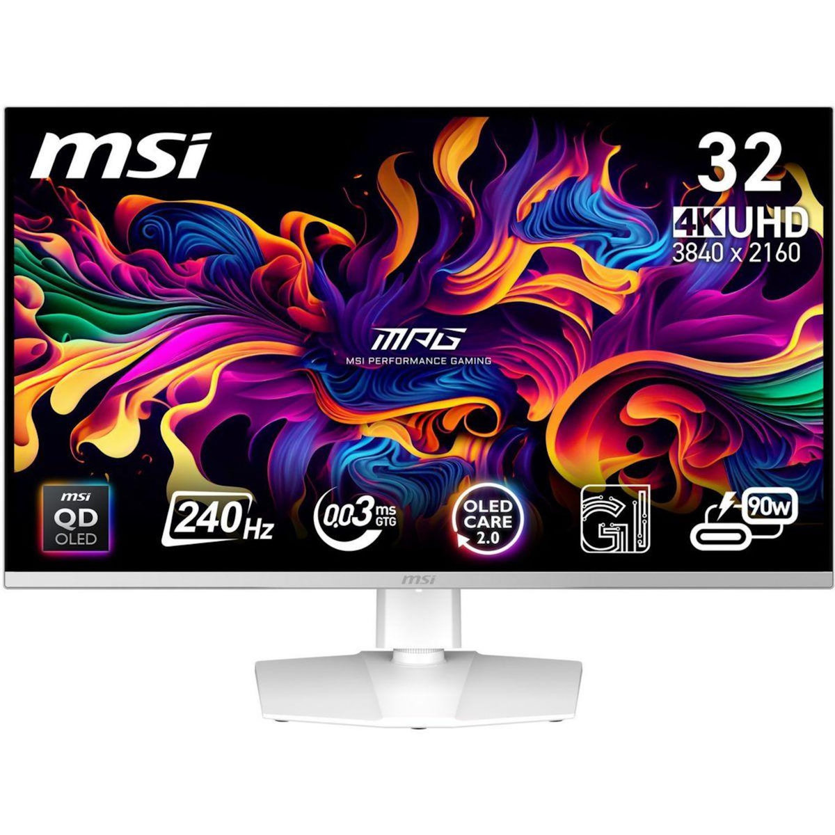 MSI Ecran PC Gamer MPG 321URXW 32  4K 240Hz QD-OLED HDR True Black 400 HDMI 2.1 USB-C 90W