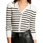 MORGAN Gilet Rayures Ecru/Noir Femme Morgan MAE. Coloris disponibles : Beige