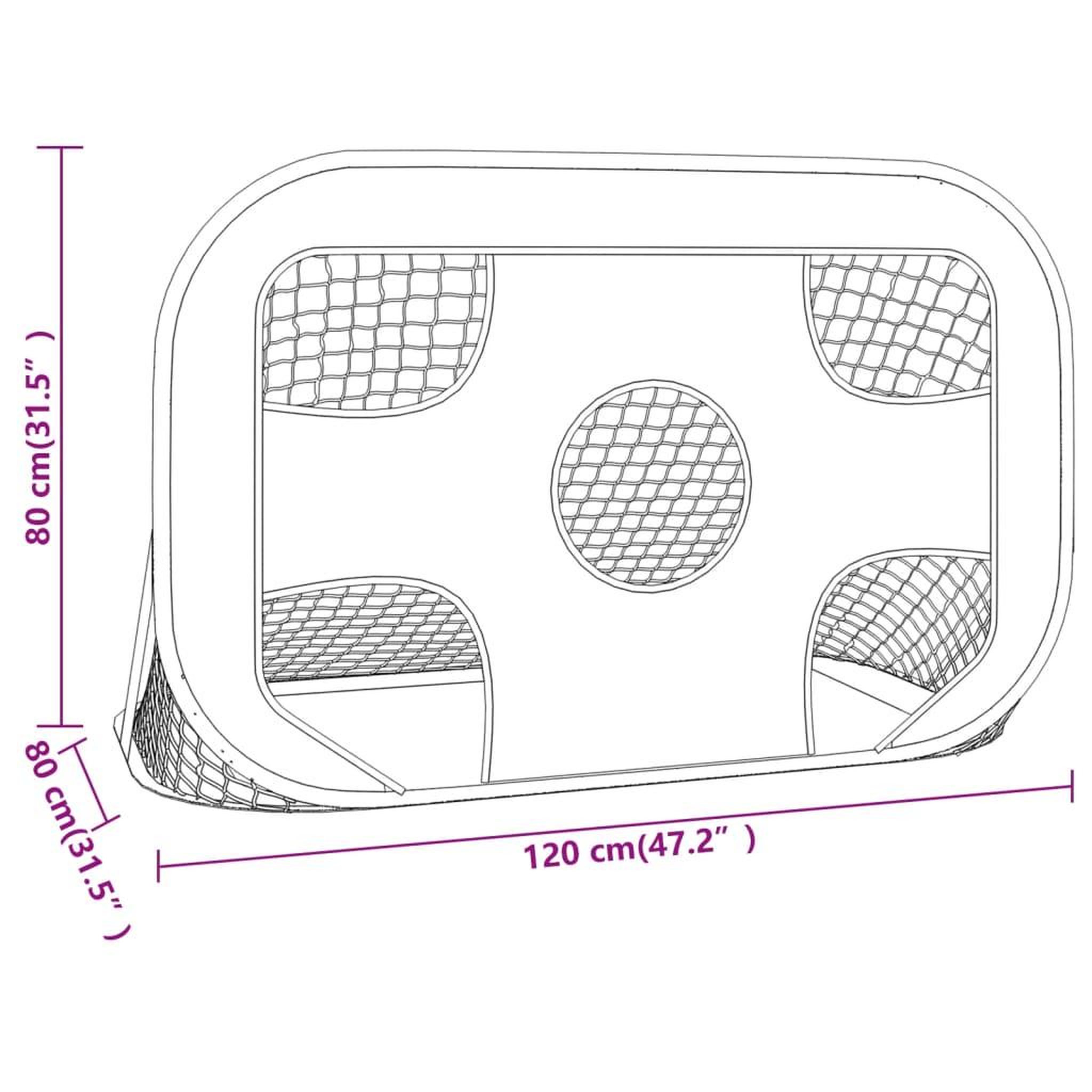 Voir la diapositive 6 : VIDAXL Filet de but de football avec cible 120x80x80 cm polyester