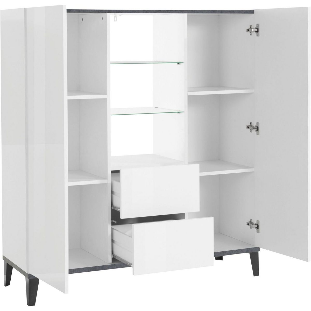 Buffet haut moderne 2 portes 2 tiroirs L120cm BARI