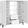 Voir la diapositive 3 : Buffet haut moderne 2 portes 2 tiroirs L120cm BARI