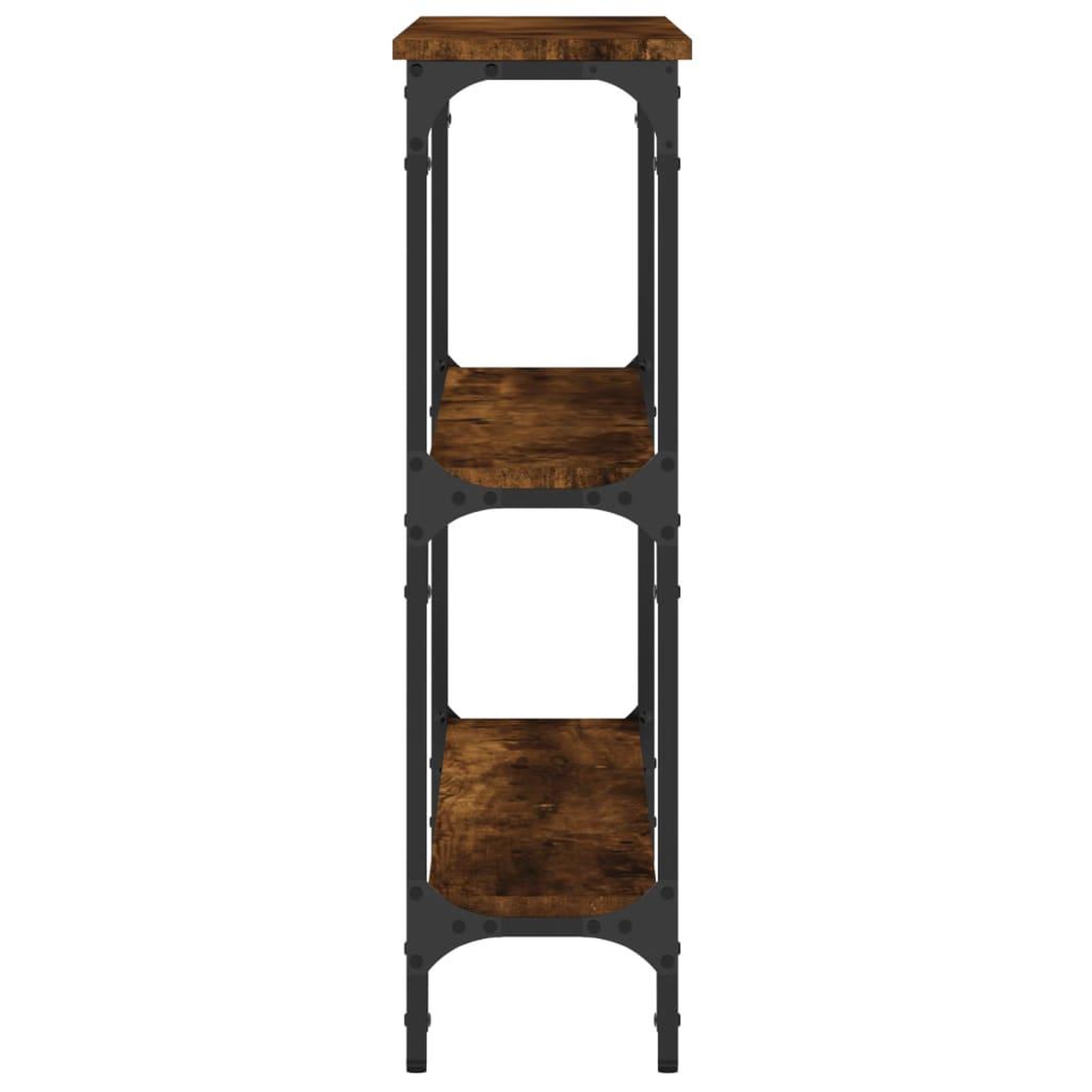 Voir la diapositive 5 : VIDAXL Table console chene fume 100x22,5x75 cm bois d'ingenierie