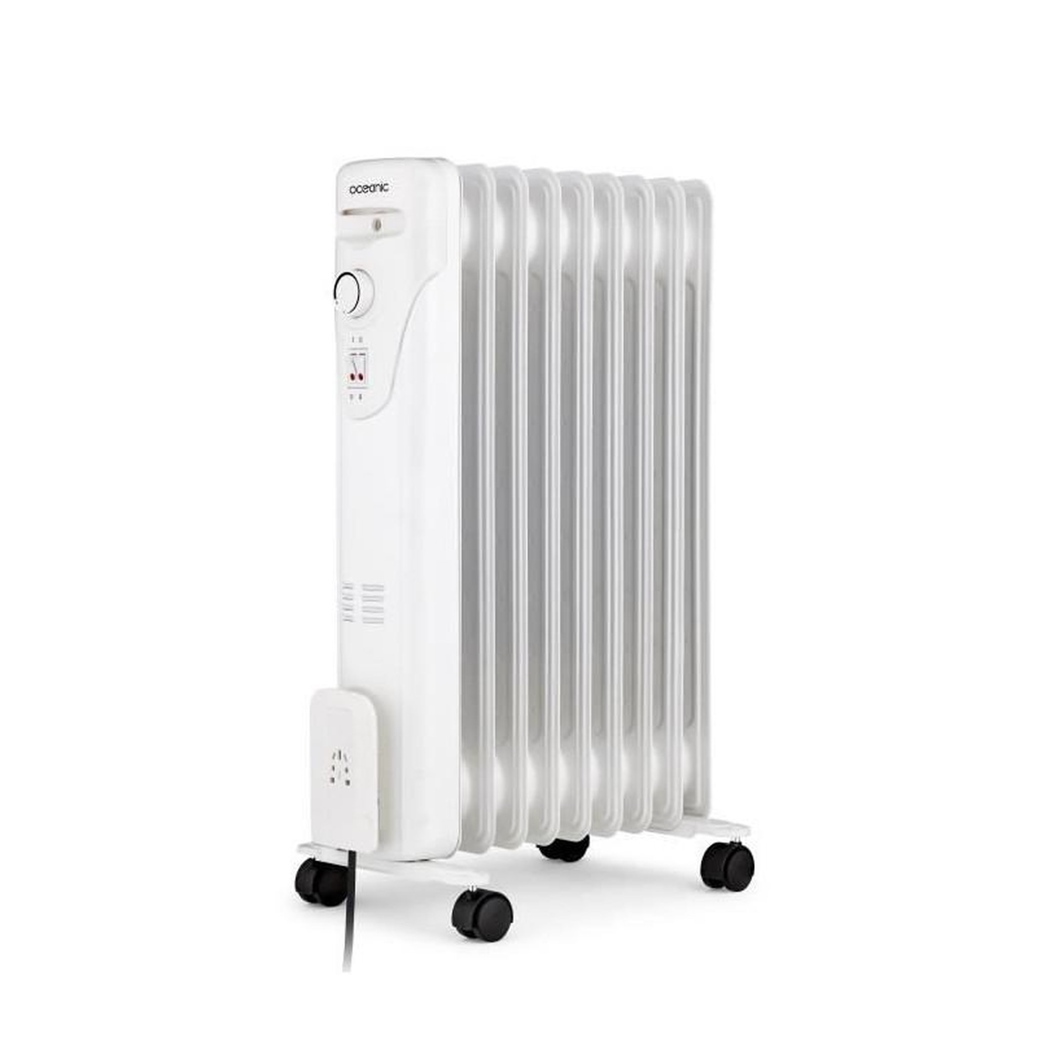 Voir la diapositive 2 : OCEANIC Radiateur bain d'huile électrique - 2000 Watts - OCEANIC - 3 puissances - 9 éléments - Mobile - Blanc