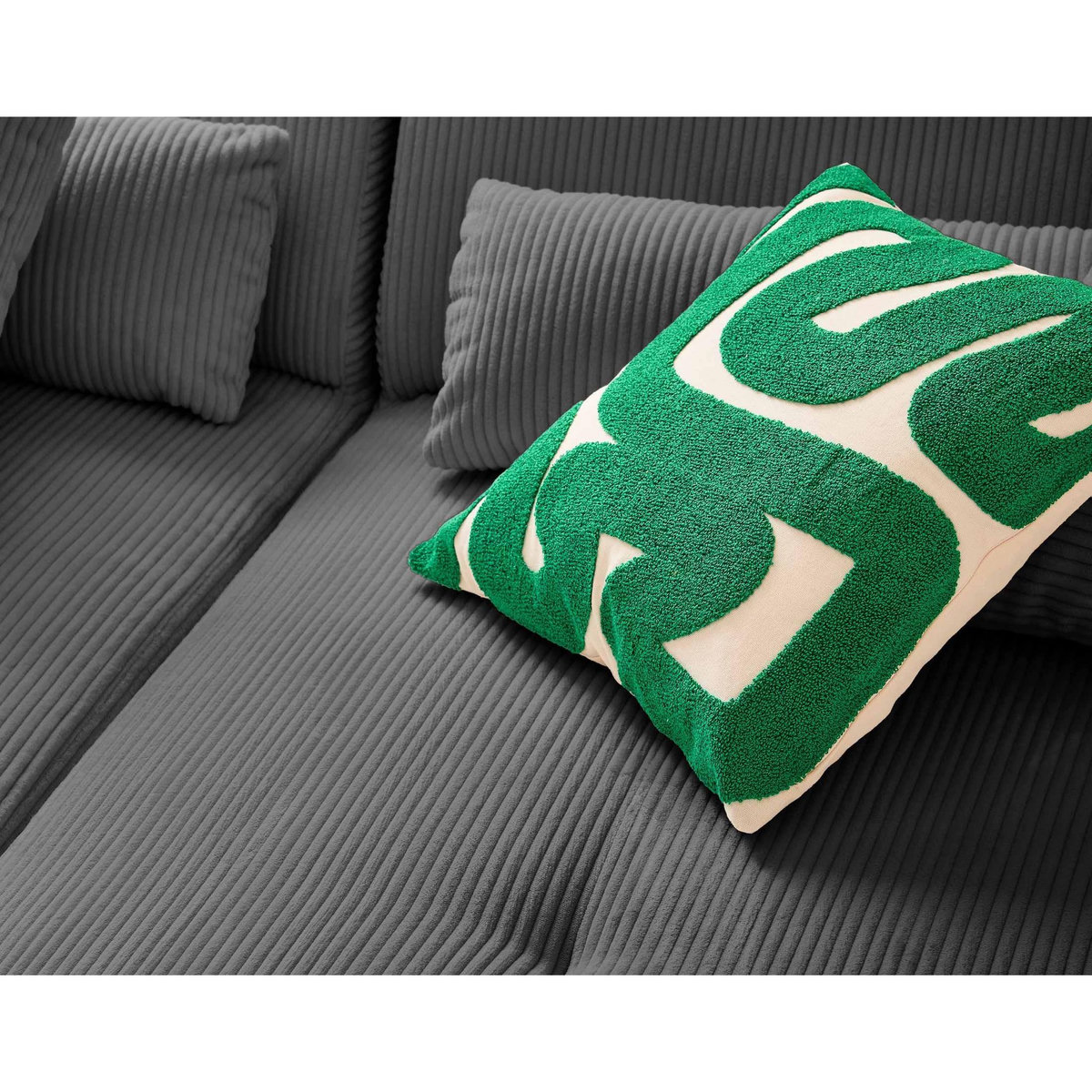 LISA DESIGN Onyx - canapé panoramique d'angle gauche 7 places - en velours côtelé