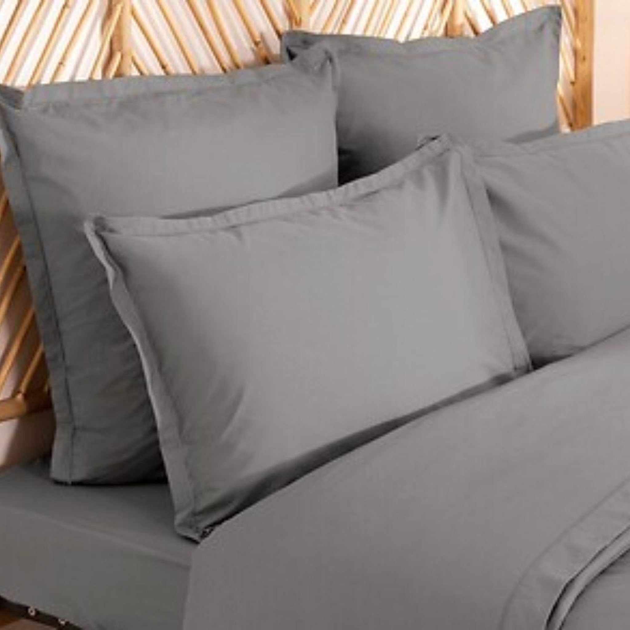 Voir la diapositive 3 : ATMOSPHERA Parure de lit 3 pièces  percale  240x220cm gris