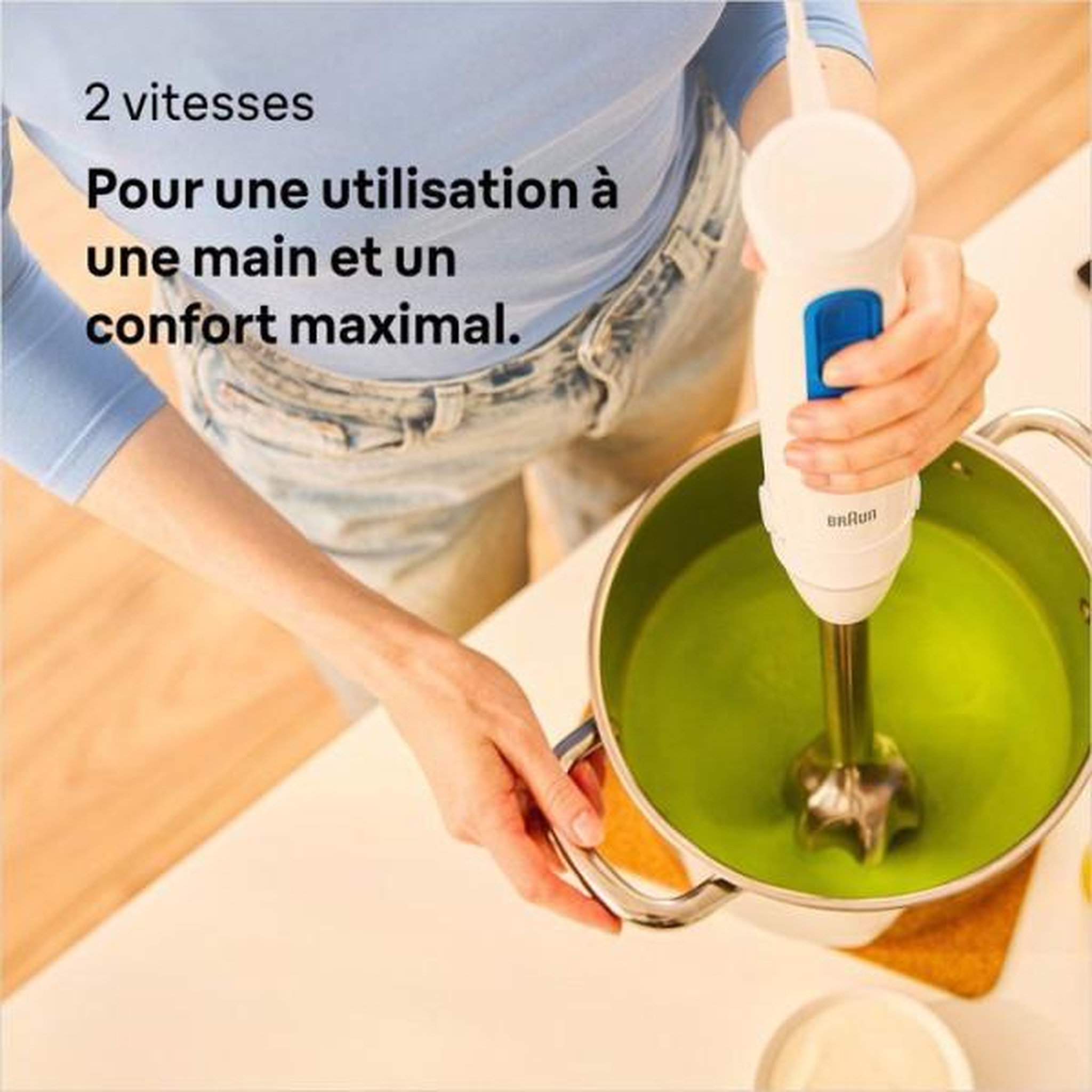Voir la diapositive 4 : BRAUN Mixeur Electrique  plongeant - BRAUN - MultiQuick MQ10.202M - 450 W - 1 vitesse - Blanc