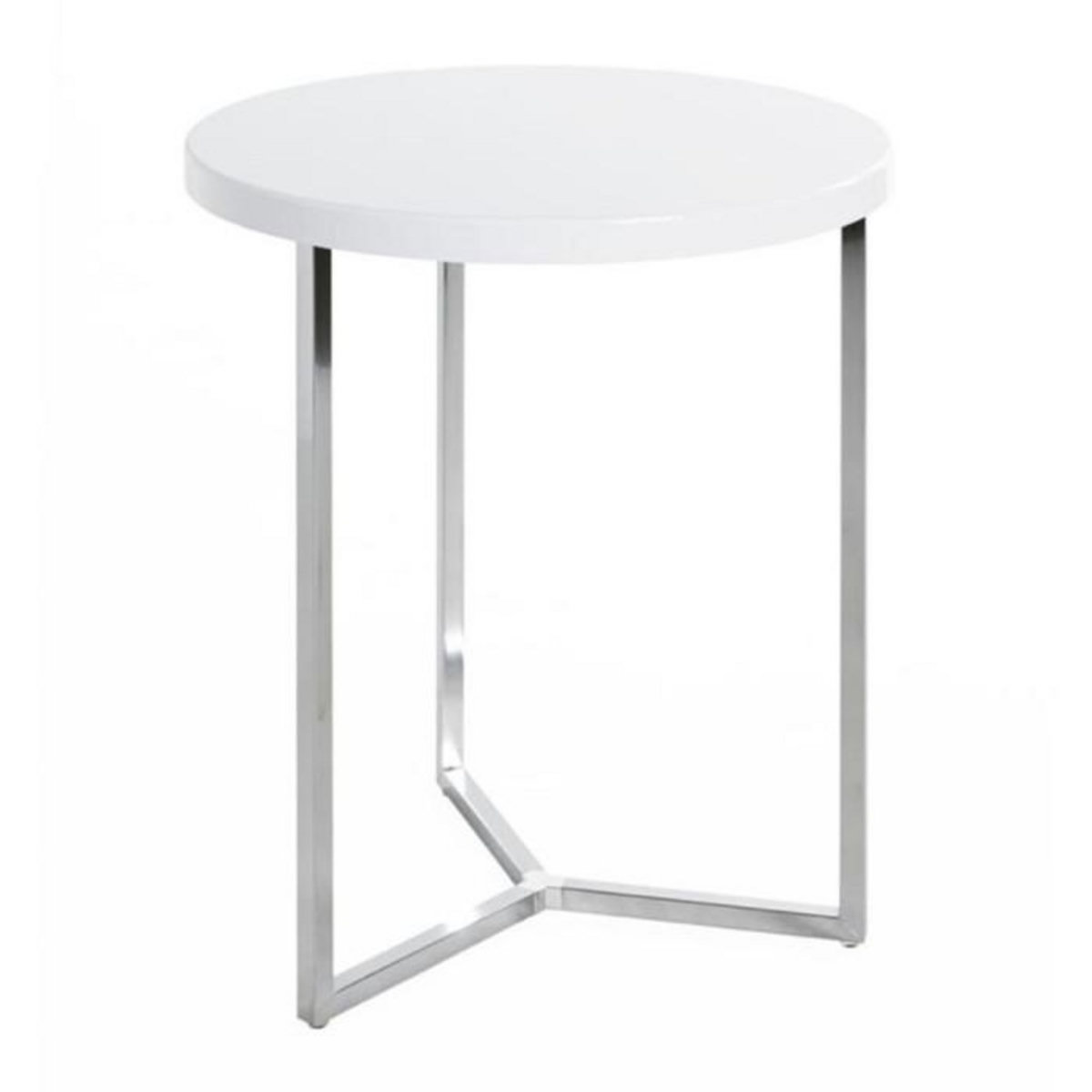 Paris Prix Table d'Appoint  Lucinda  54cm Blanc & Chromé