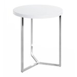 Paris Prix Table d'Appoint  Lucinda  54cm Blanc & Chromé