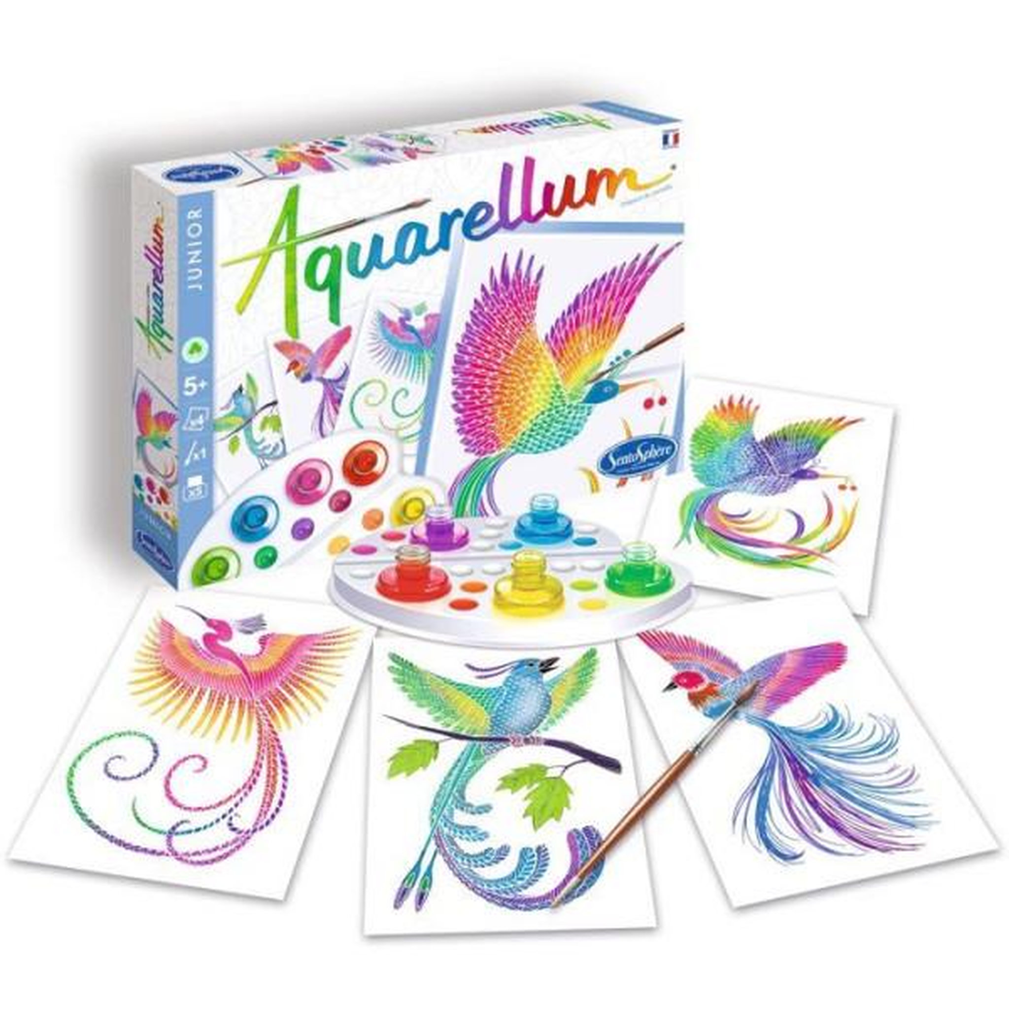 Voir la diapositive 4 : Sentosphere Peinture aquerelle - sentosphere - aquarellum junior - oiseaux du paradis - 5 couleurs - sertissage sur papier vélin - des 6 an