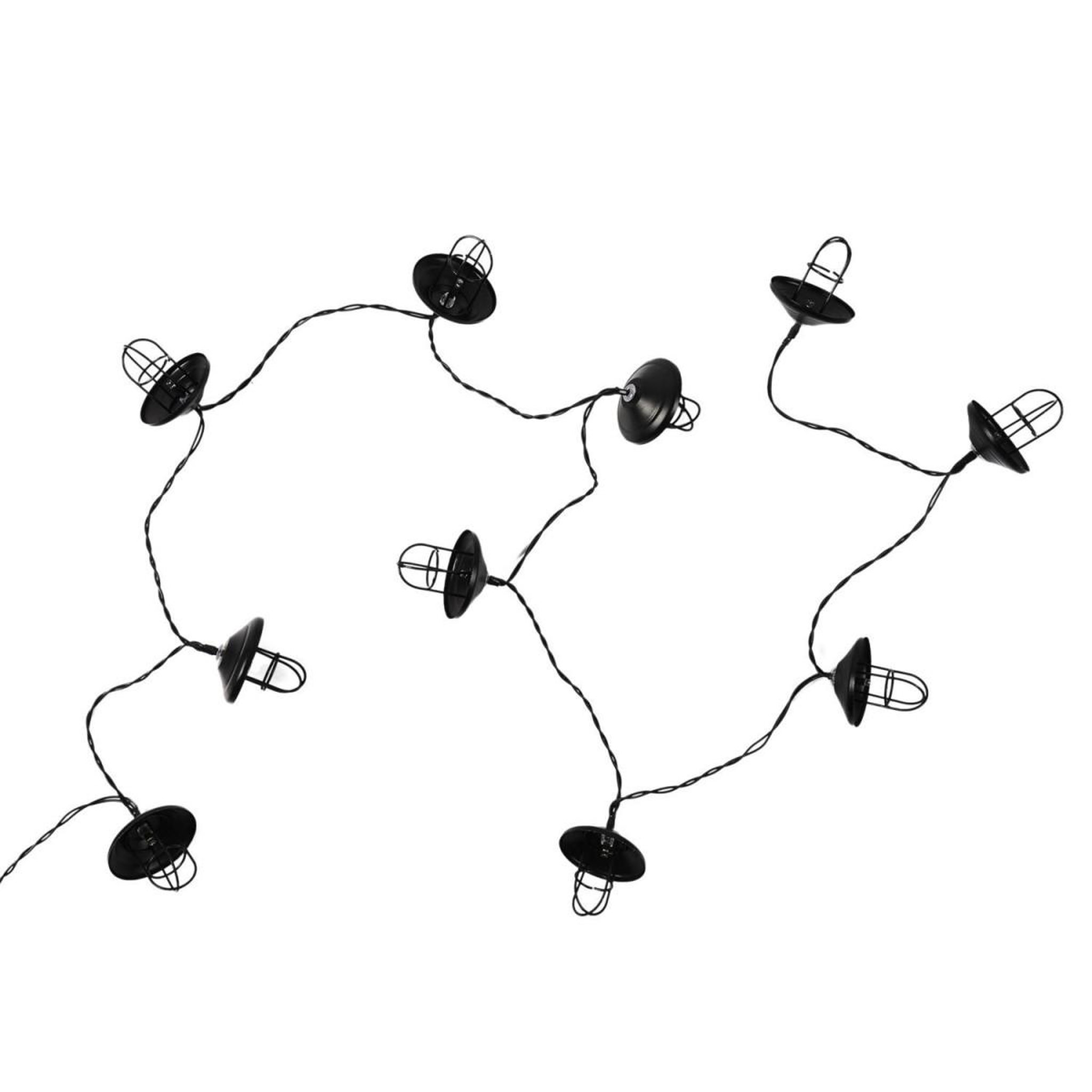 The Home Deco Factory Guirlande lumineuse 10 led  lanterne  192cm noir