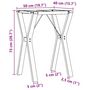 Voir la diapositive 6 : VIDAXL Pieds de table a manger cadre en Y 50x40x73 cm acier