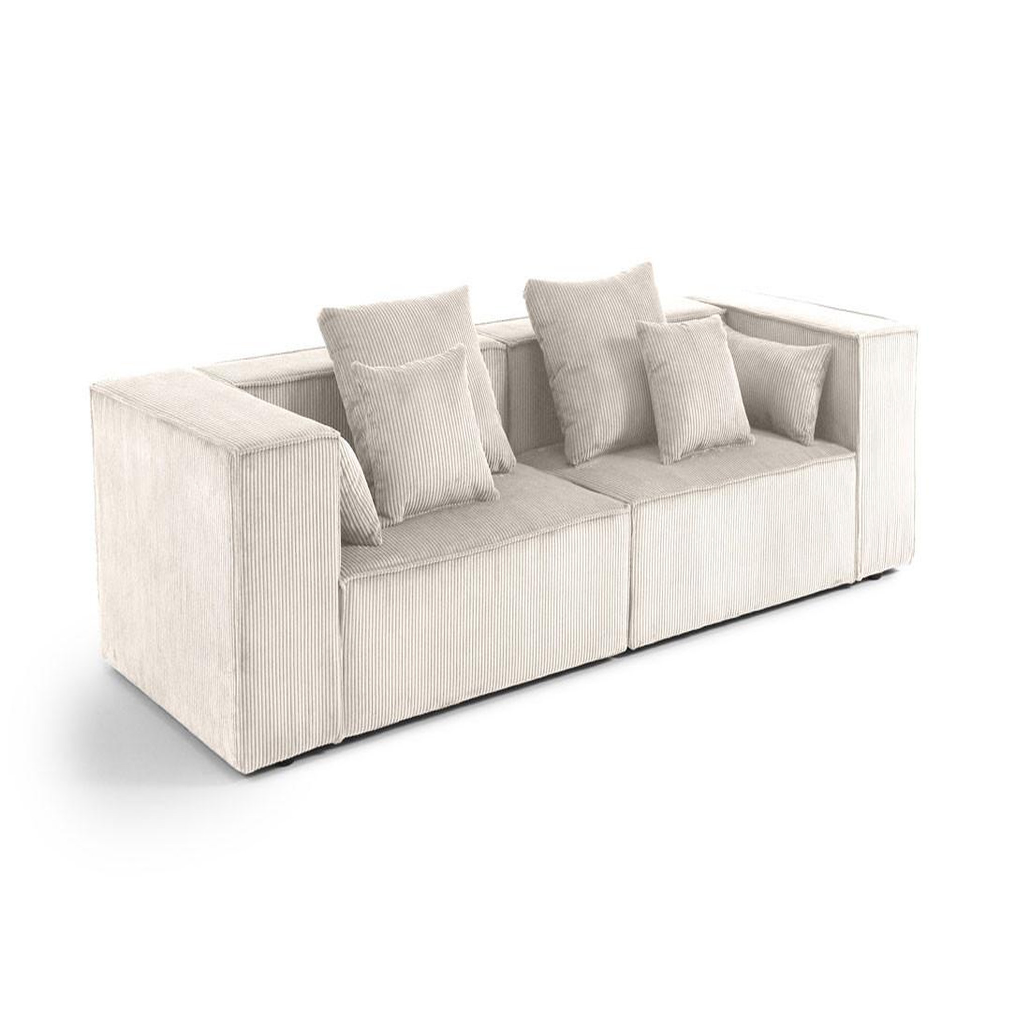 Voir la diapositive 2 : BEST MOBILIER Colombine - canapé modulable droit - 2 places - en velours côtelé