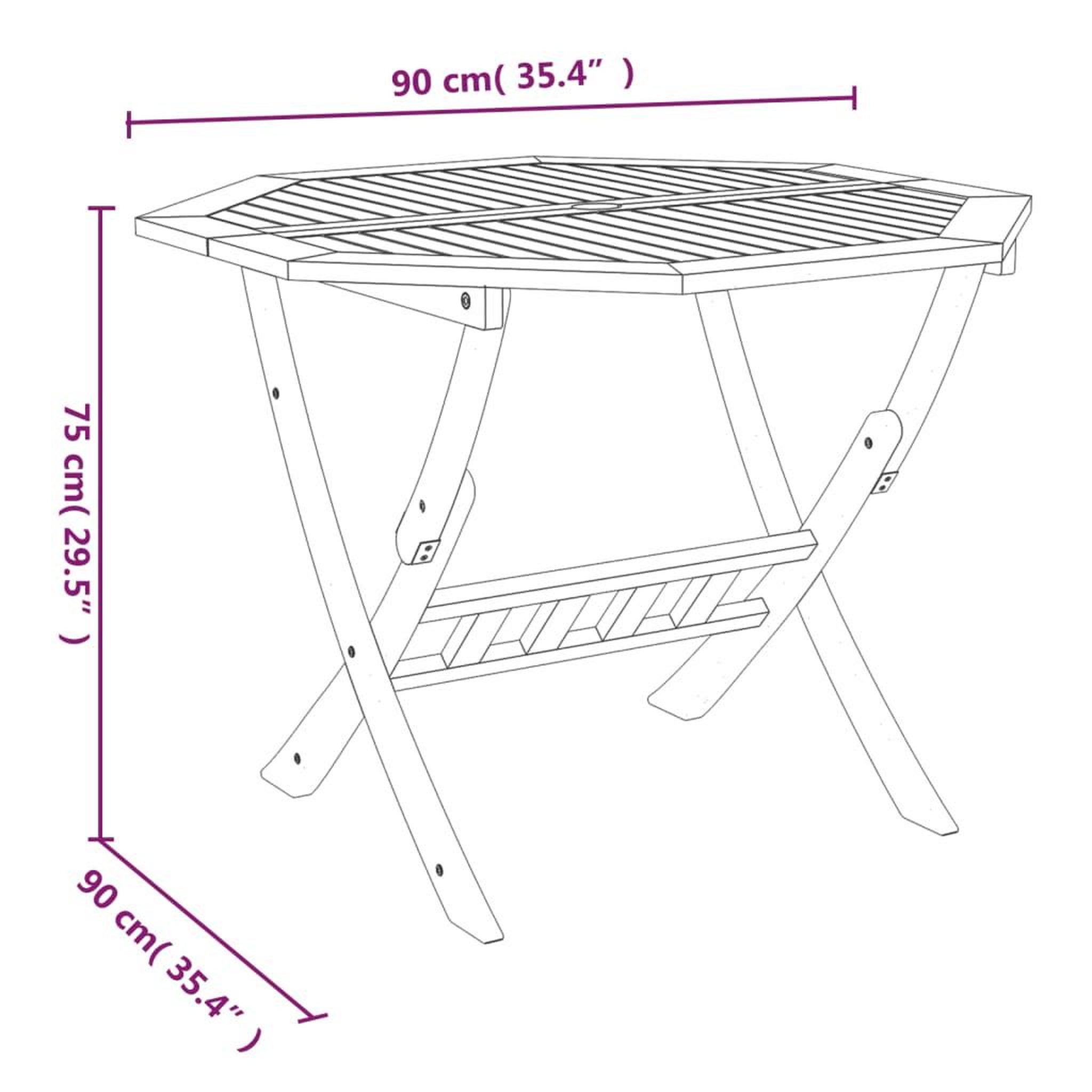 Voir la diapositive 6 : VIDAXL Ensemble a manger de jardin 5 pcs Bois d'acacia solide