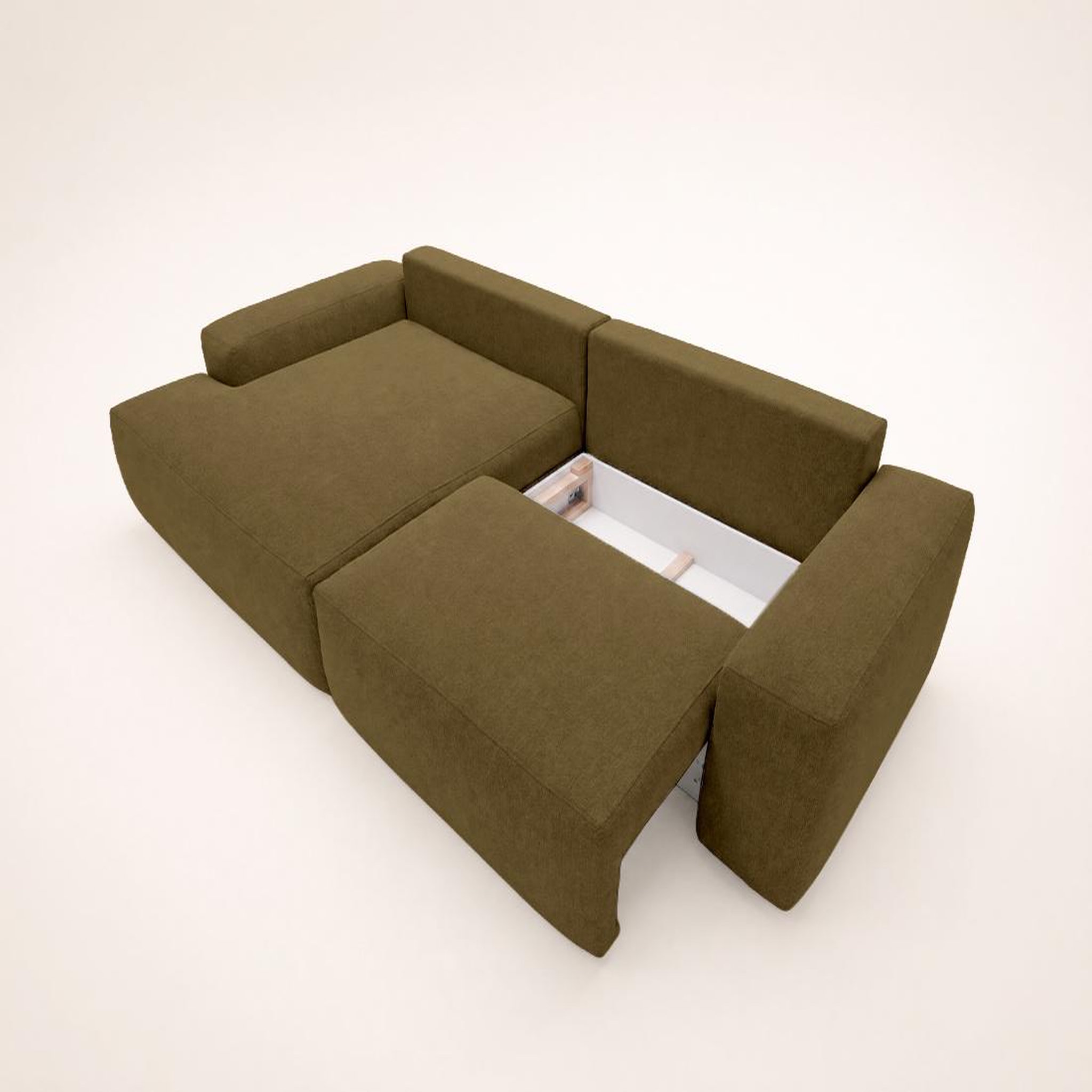Voir la diapositive 5 : BEST MOBILIER Tama - canapé d'angle gauche 4 places convertible avec coffre en tissu