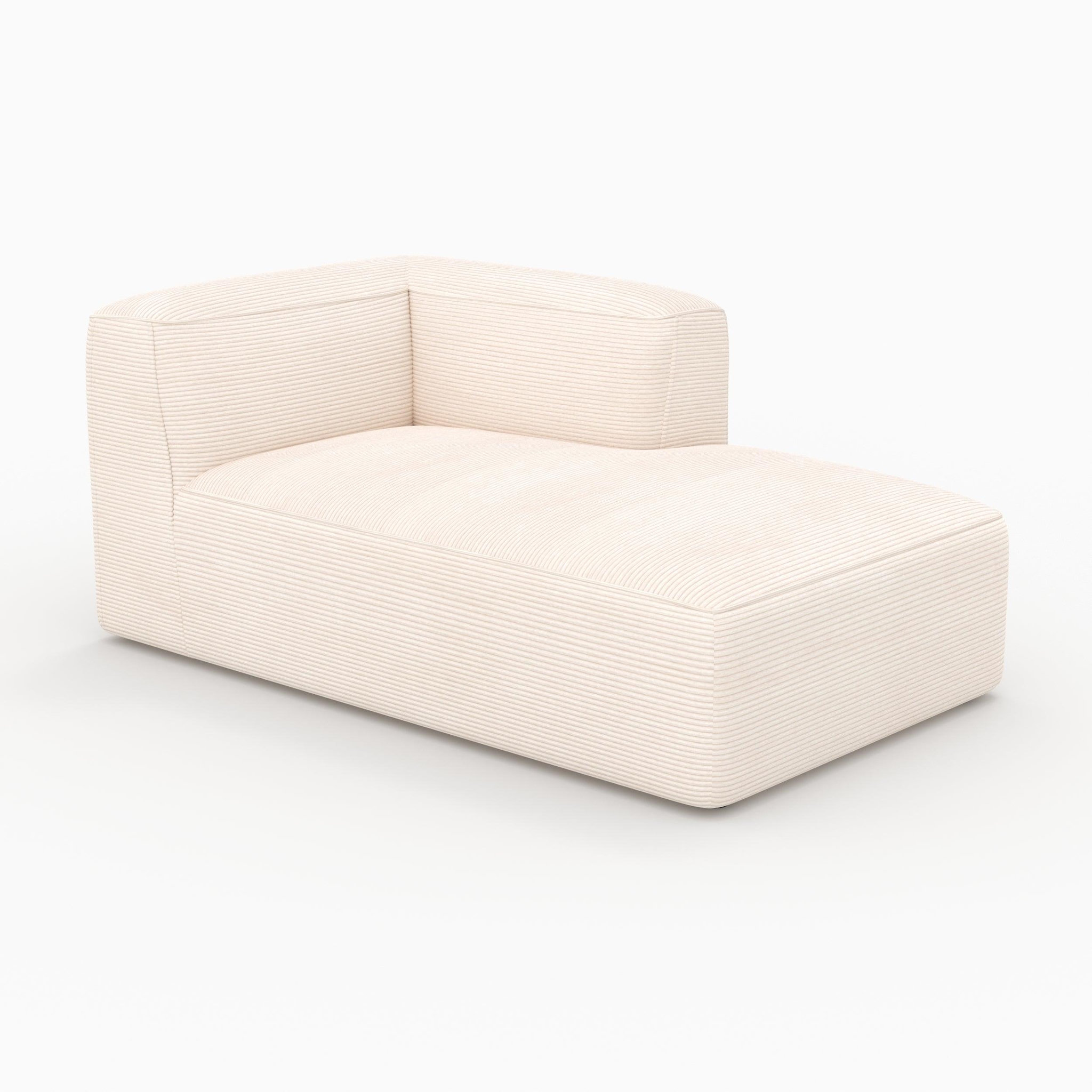 MAISON PAVANE Méridienne d'angle à droite pour canapé modulable en velours blanc-mina