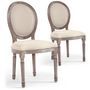Voir la diapositive 1 : Paris Prix Lot de 2 Chaises Médaillon Tissu  Versailles  96cm Beige