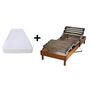 Voir la diapositive 2 : Ensemble lit relaxation électrique TPR matelas 100% latex 3 zones 63kg/m3 + sommier avec réglage fermeté au niveau lombaire  SYMPHONIE