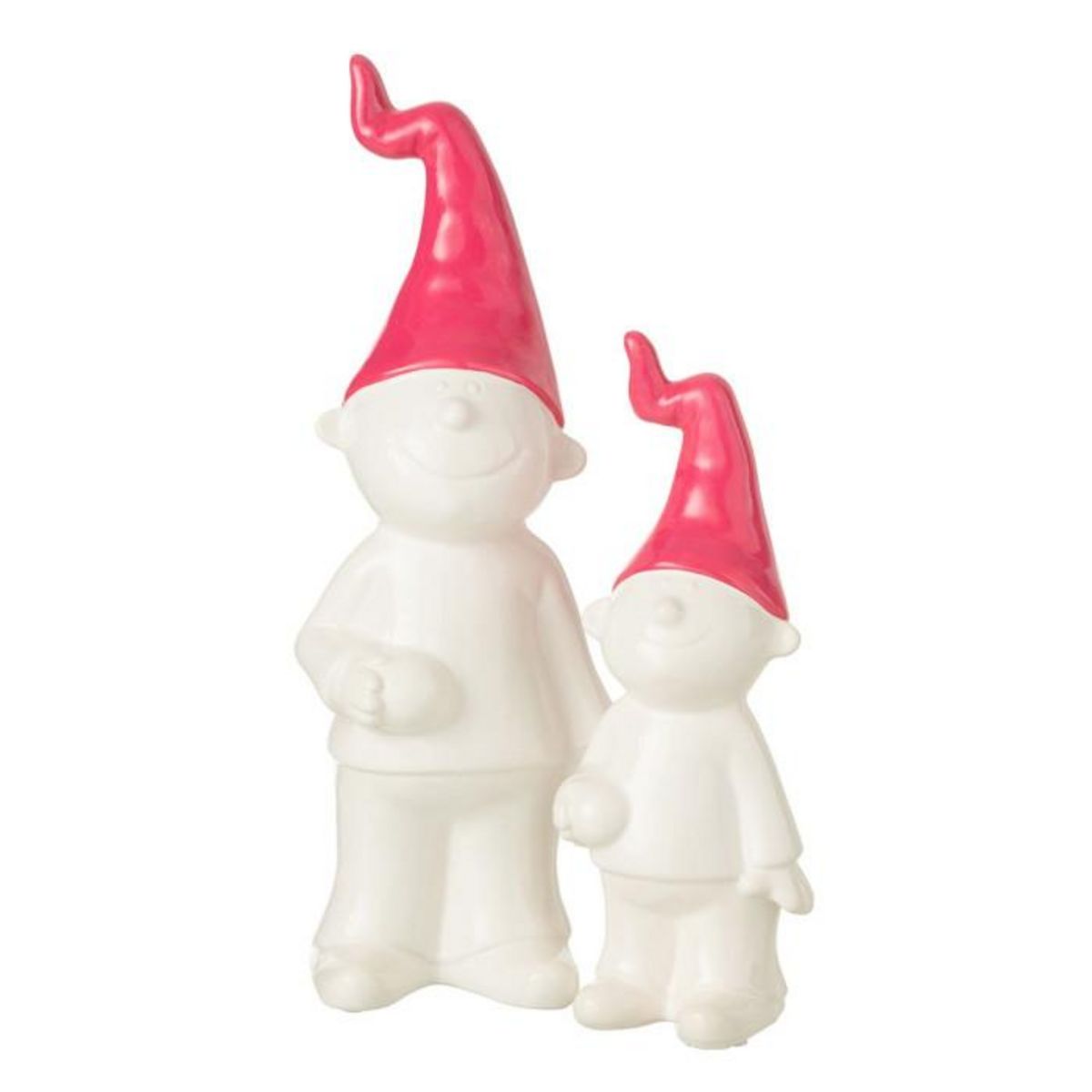 Paris Prix Statuette Déco  Nain  40cm Blanc & Fuchsia