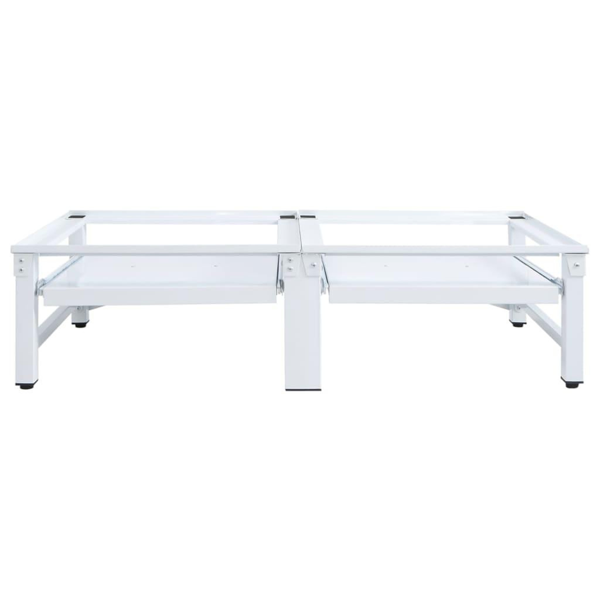 Voir la diapositive 2 : VIDAXL Socle de lave-linge et seche-linge et etagere coulissante Blanc