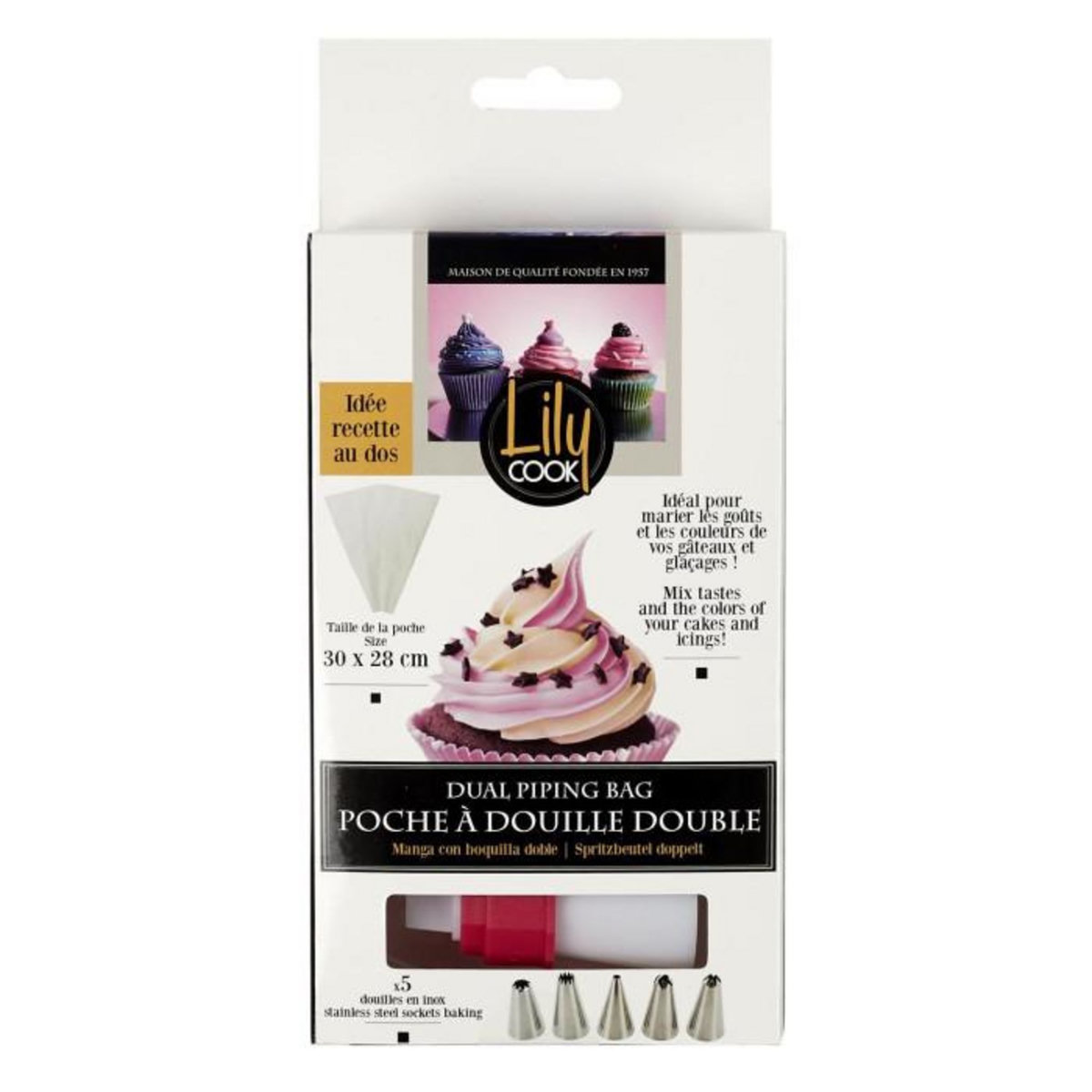 Paris Prix Coffret Douille Double  7 Pièces  29cm Blanc