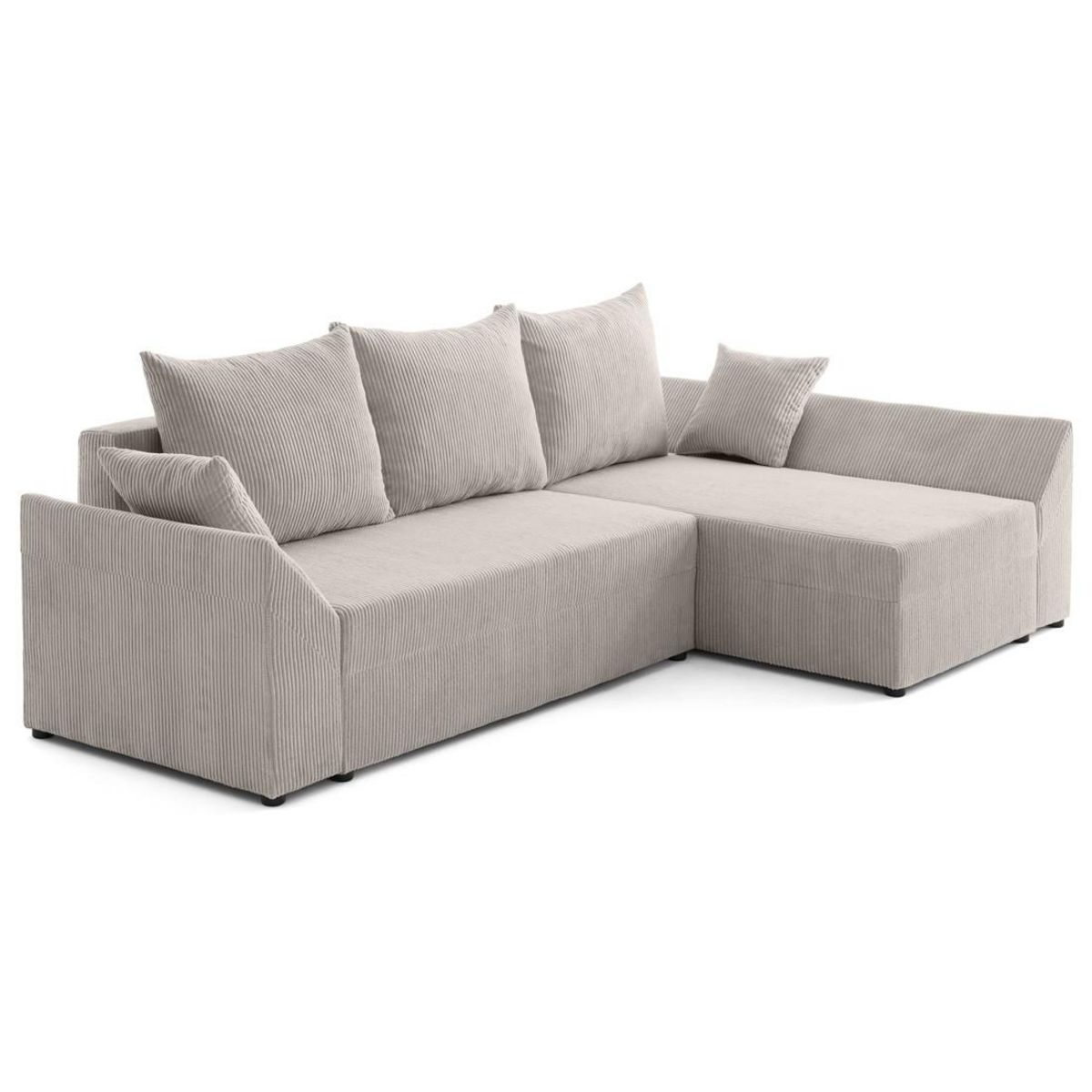 BEST MOBILIER Mike - canapé d'angle réversible - 4 places - convertible avec coffre - en velours côtelé