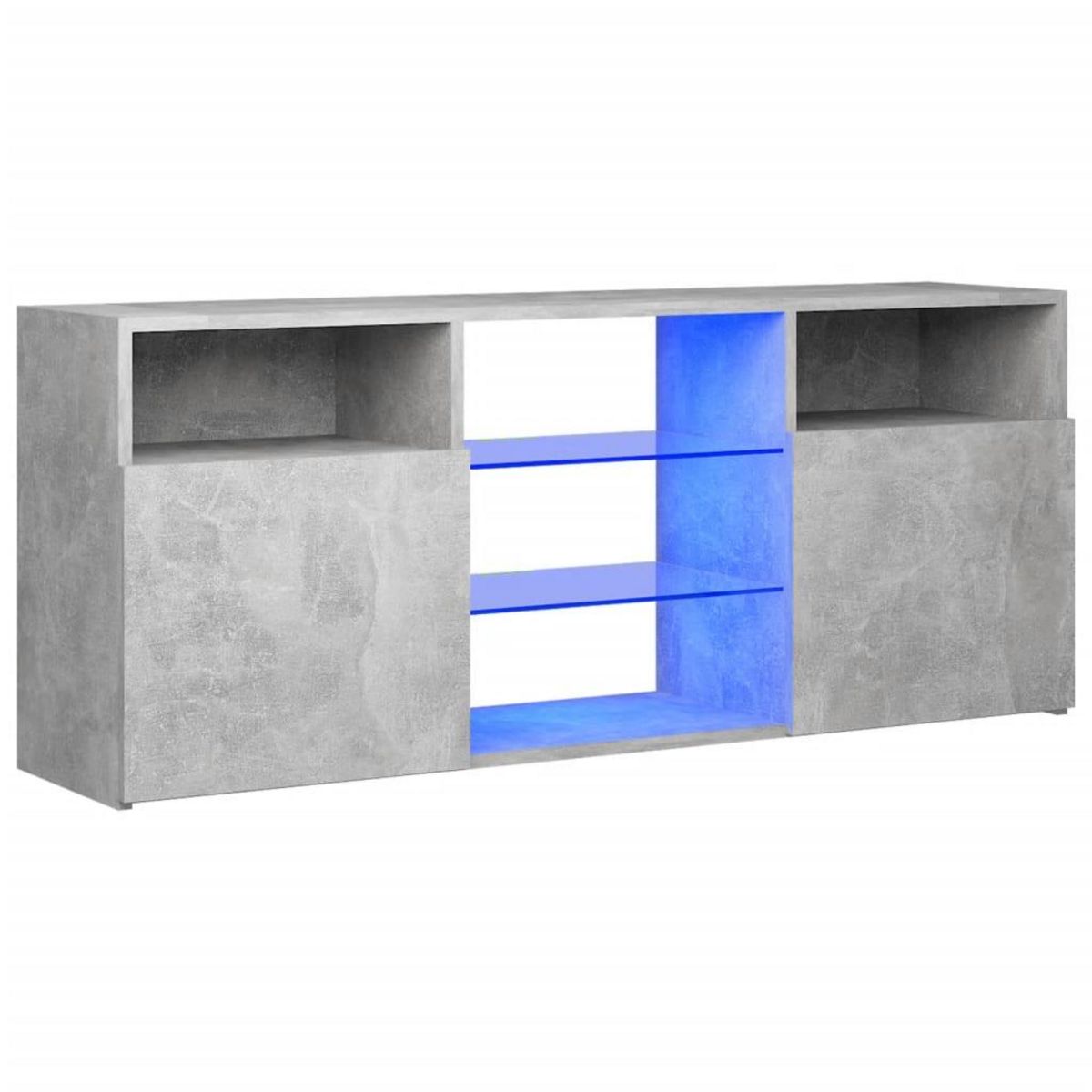 VIDAXL Meuble TV avec lumieres LED gris beton 120x30x50 cm
