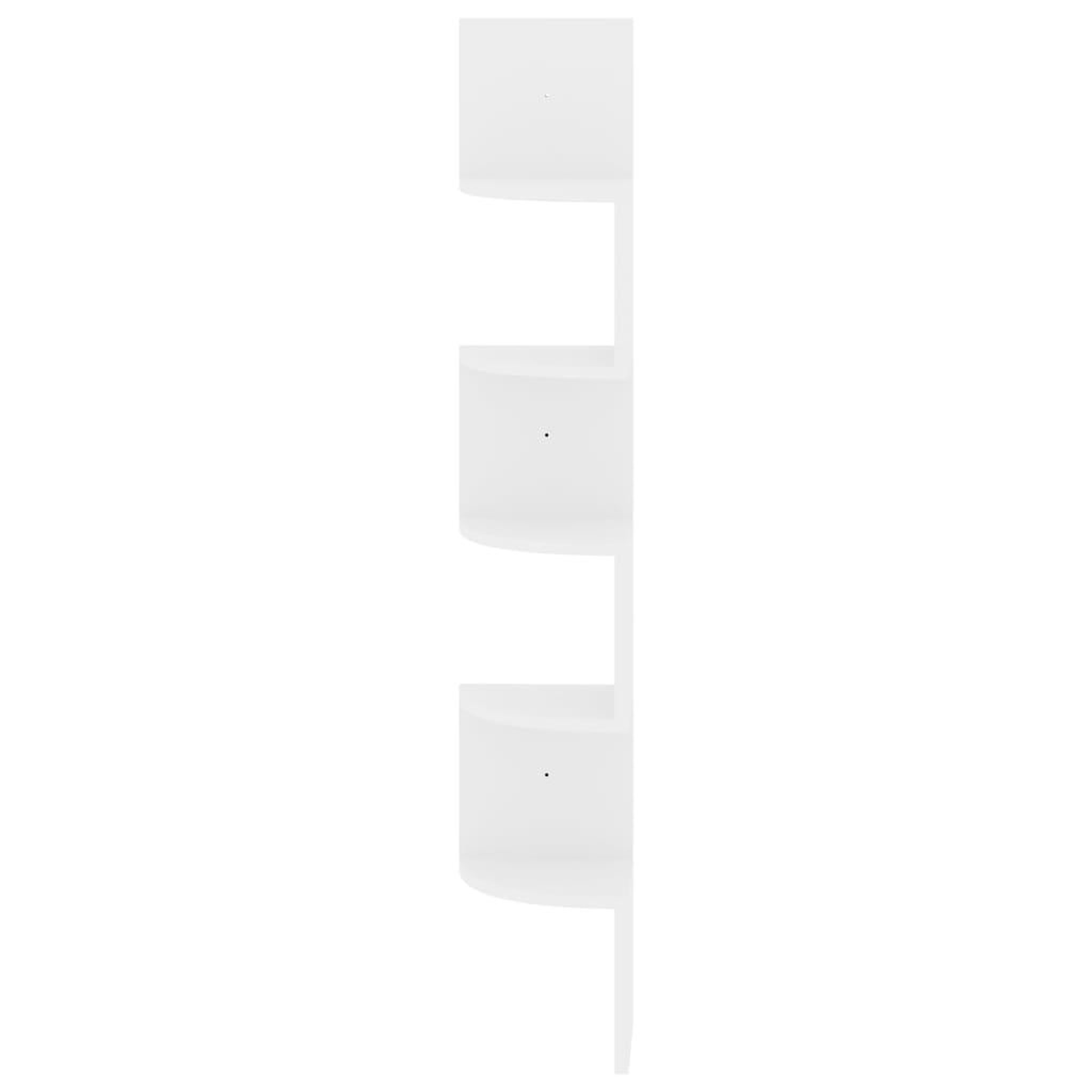 Voir la diapositive 5 : VIDAXL Etagere d'angle murale blanc brillant 19x19x123 cm