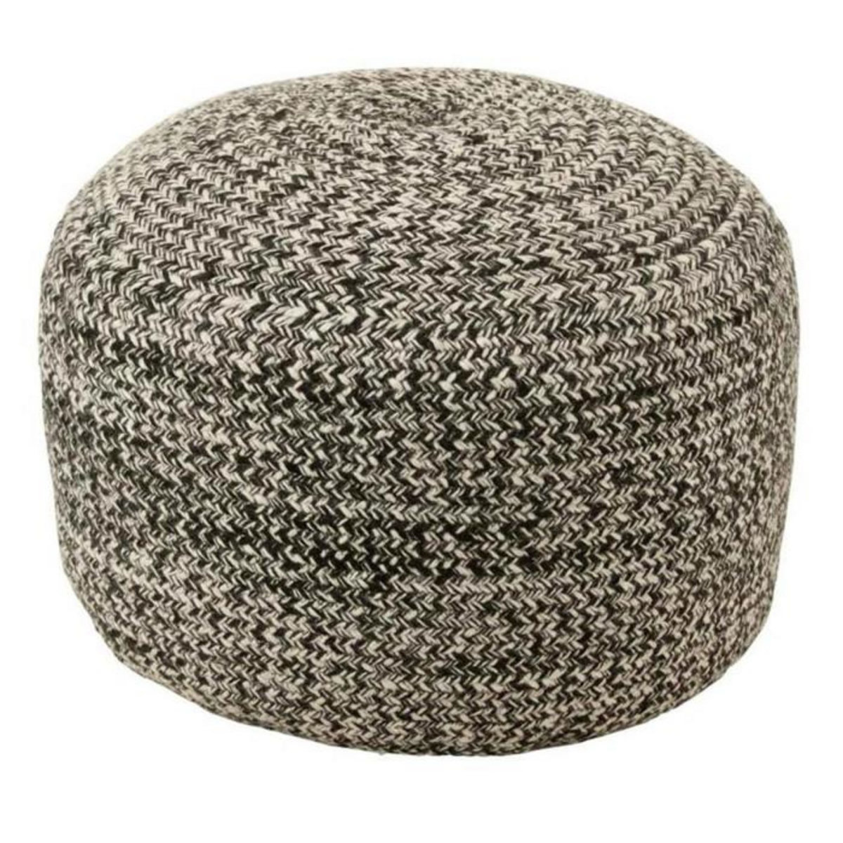 Paris Prix Pouf Design  Miami  50cm Noir & Blanc