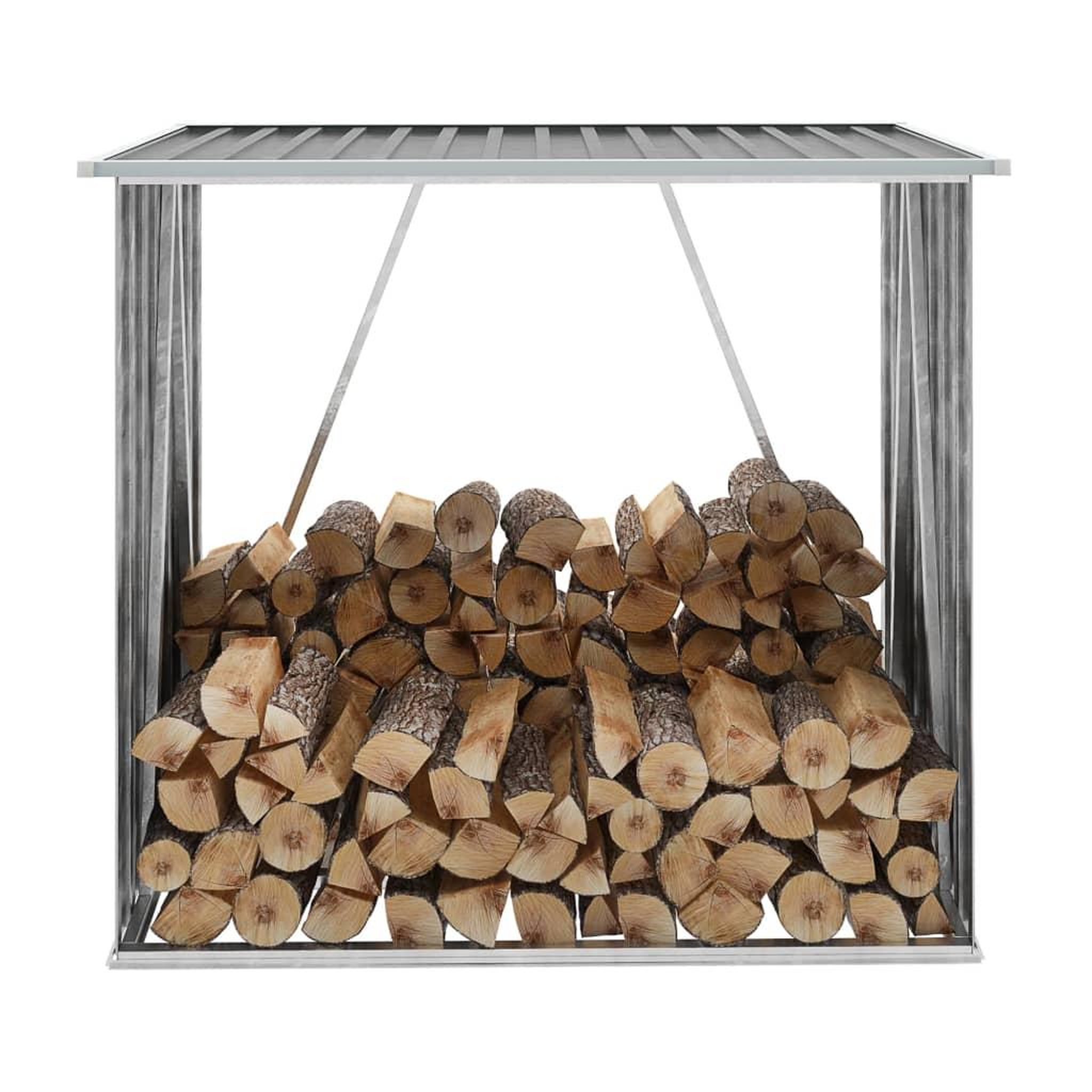 Voir la diapositive 1 : VIDAXL Abri de stockage de bois Acier galvanise 163x83x154 cm Gris