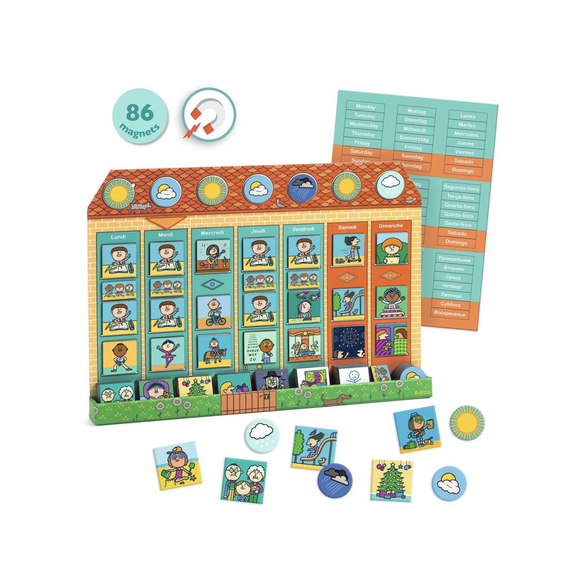 Djeco Ma semaine - 86 magnets -