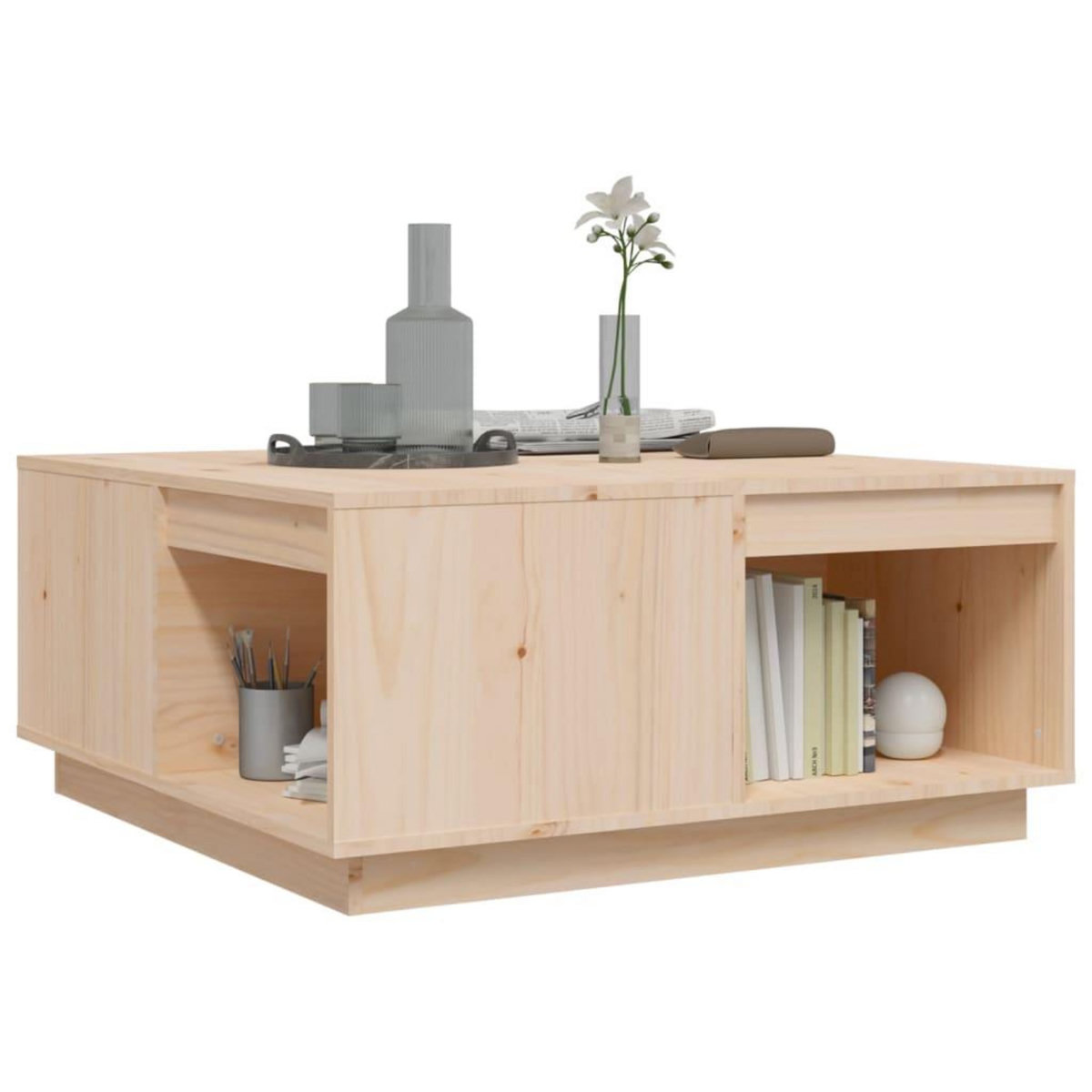 VIDAXL Table basse 80x81x36,5 cm Bois massif de pin
