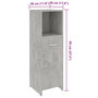 Voir la diapositive 6 : VIDAXL Armoire de salle de bain Gris beton 30x30x95 cm Bois ingenierie