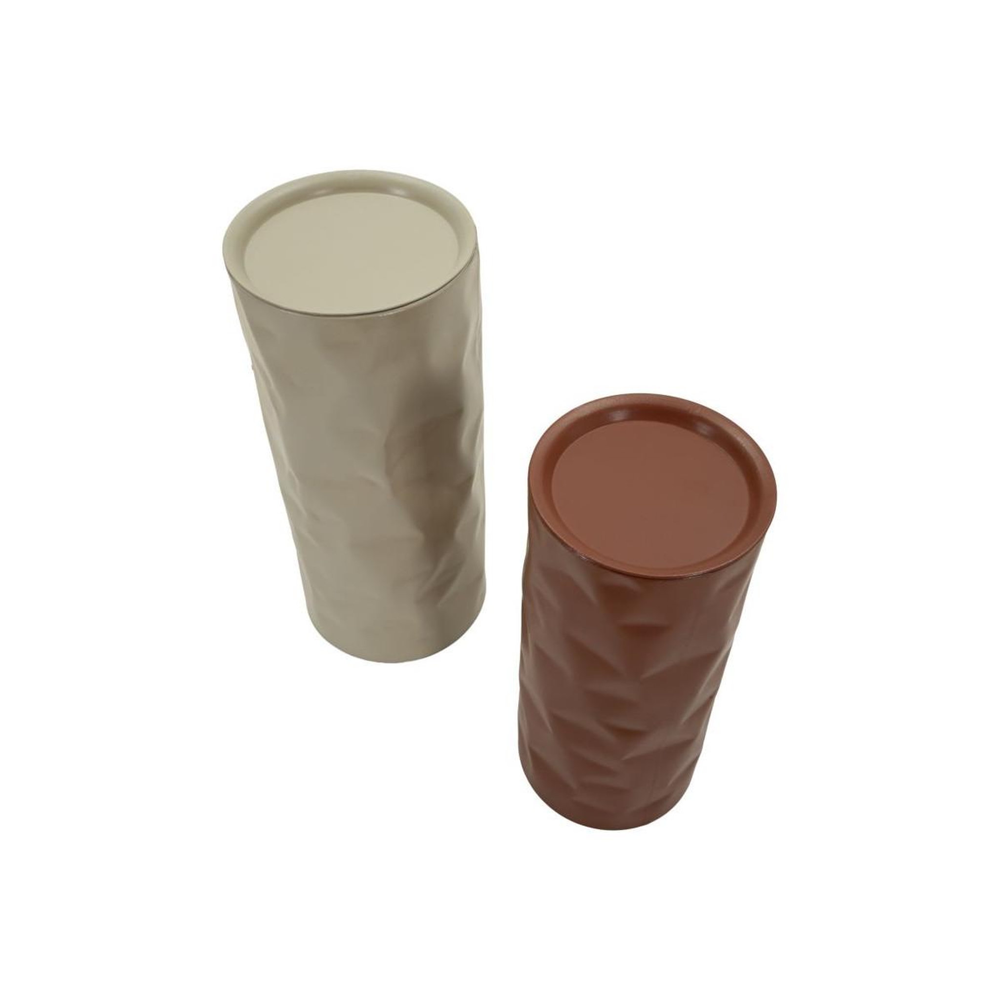 Voir la diapositive 2 : Paris Prix Lot de 2 tables d'appoint  norimberga  70cm rouge & beige