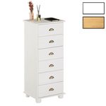 IDIMEX Chiffonnier en pin massif COLMAR, avec 6 tiroirs. Coloris disponibles : Blanc, Marron