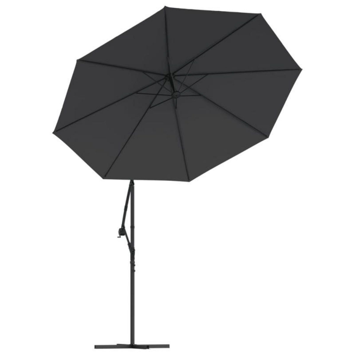 VIDAXL Tissu de remplacement pour parasol deporte noir 300 cm