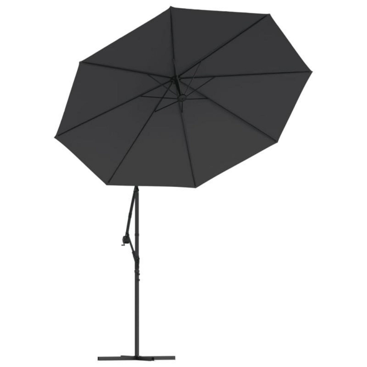 VIDAXL Tissu de remplacement pour parasol deporte noir 300 cm