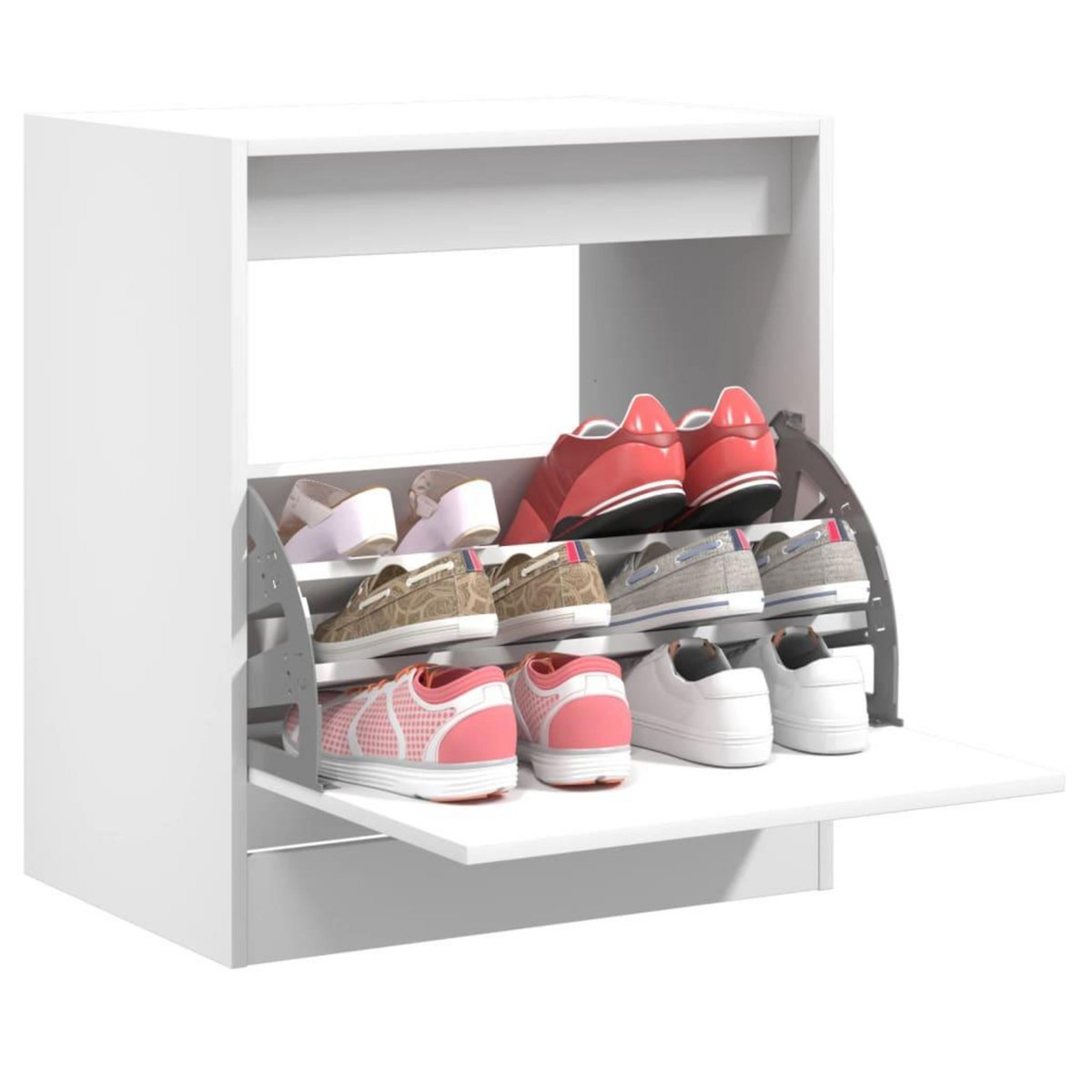 VIDAXL Armoire a chaussures blanc 60x42x69 cm bois d'ingenierie
