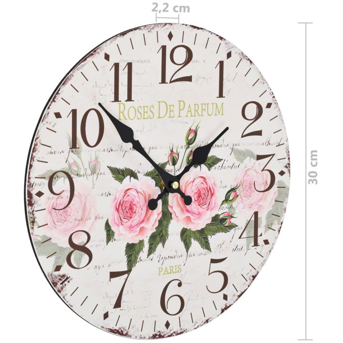 VIDAXL Horloge murale vintage Fleur 30 cm