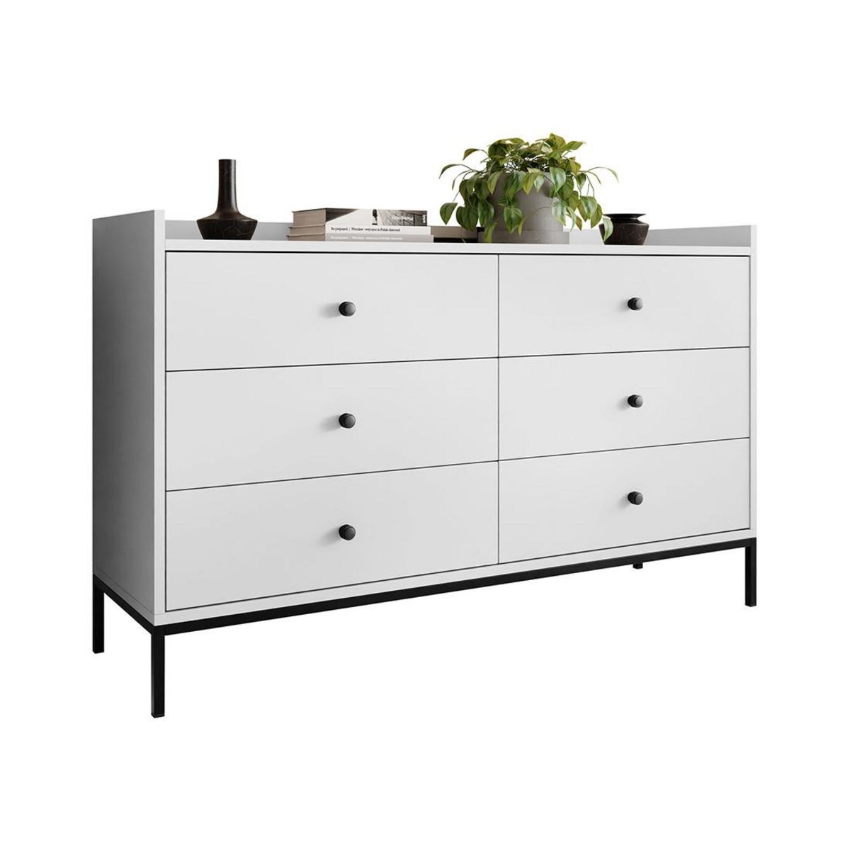 BEST MOBILIER Filipo - commode - blanc - 130 cm