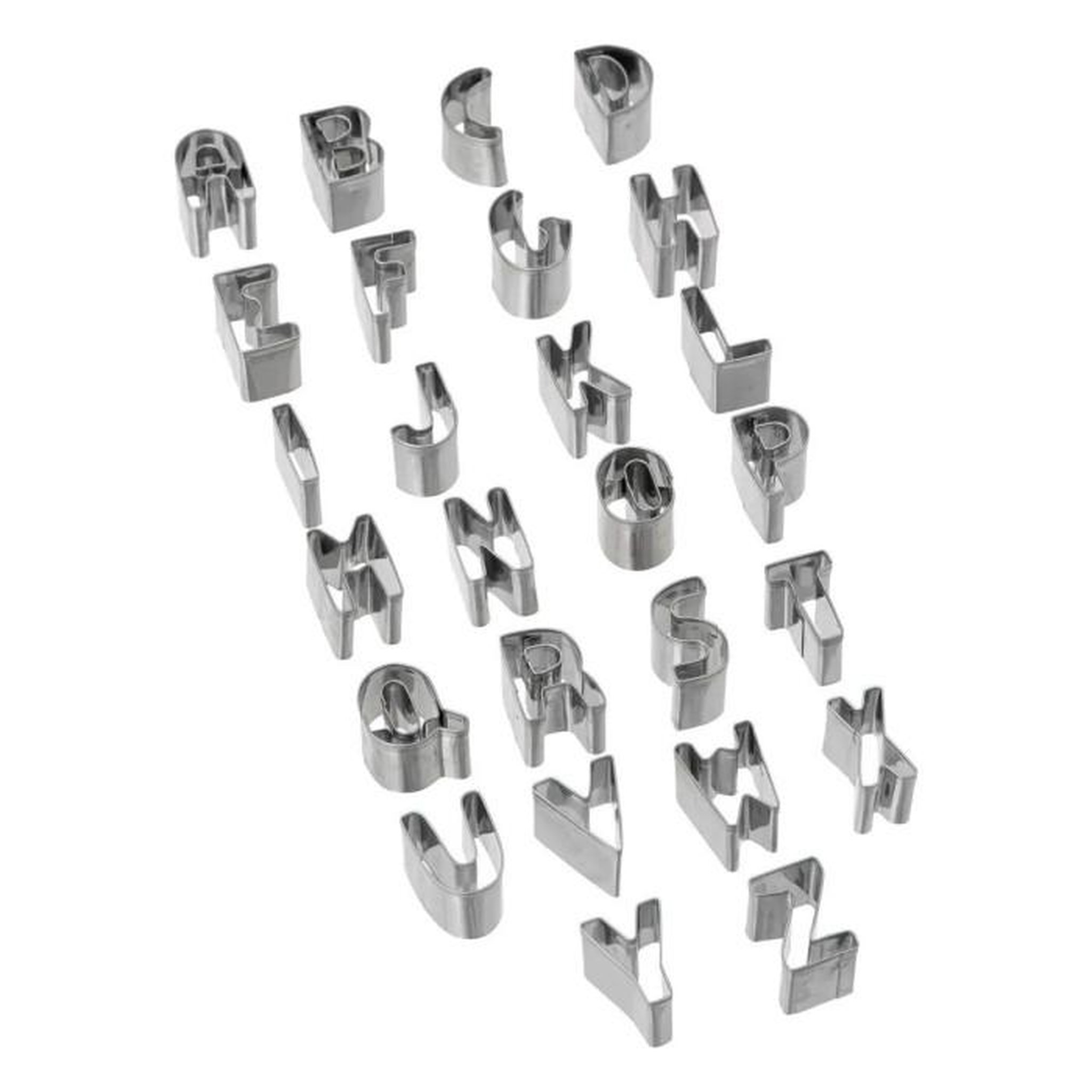 Voir la diapositive 3 : FIVE Emporte-Pièces en Inox  Lettres & Chiffres  10cm Gris